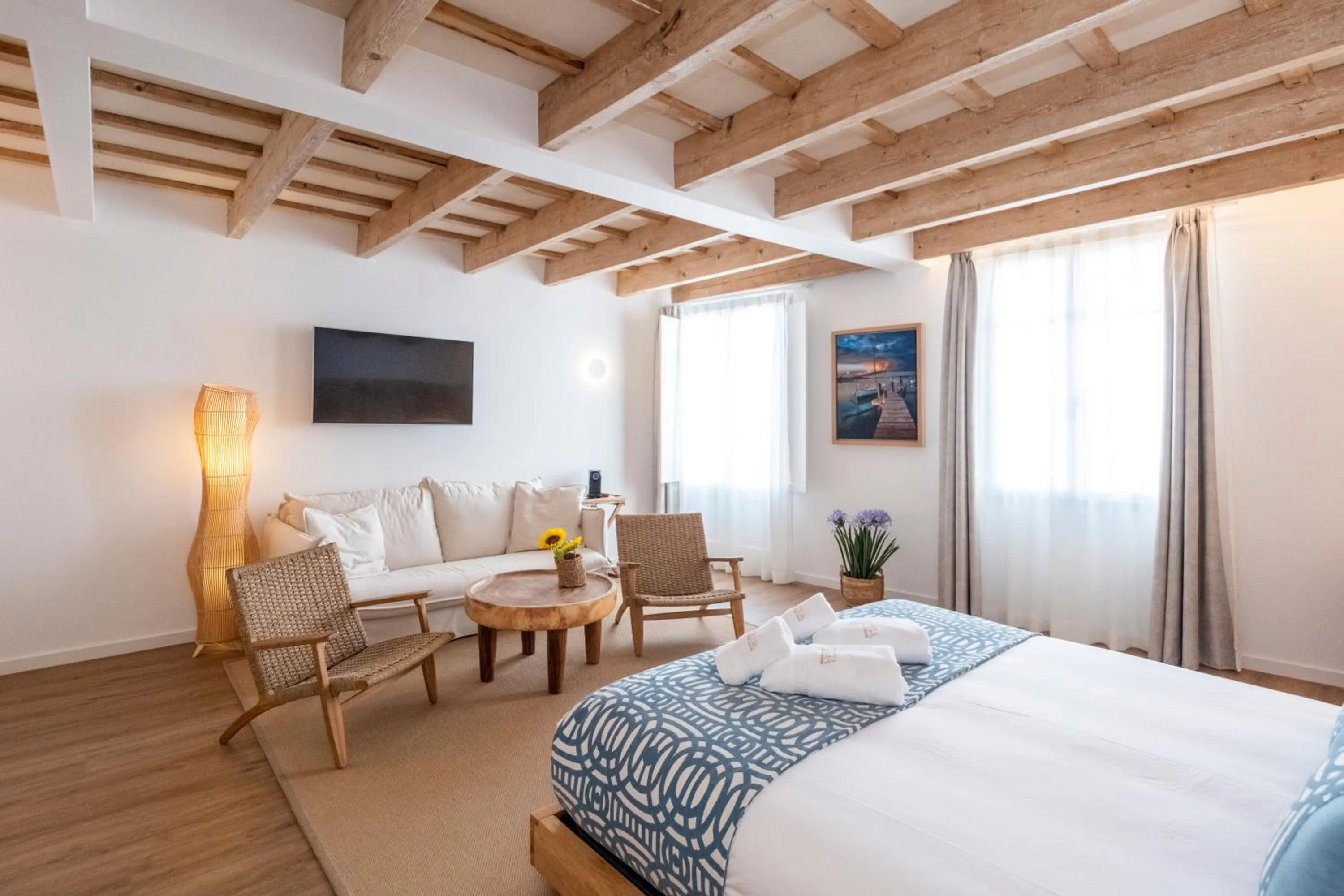 Bed in Hotel S'Antiga Adults Only