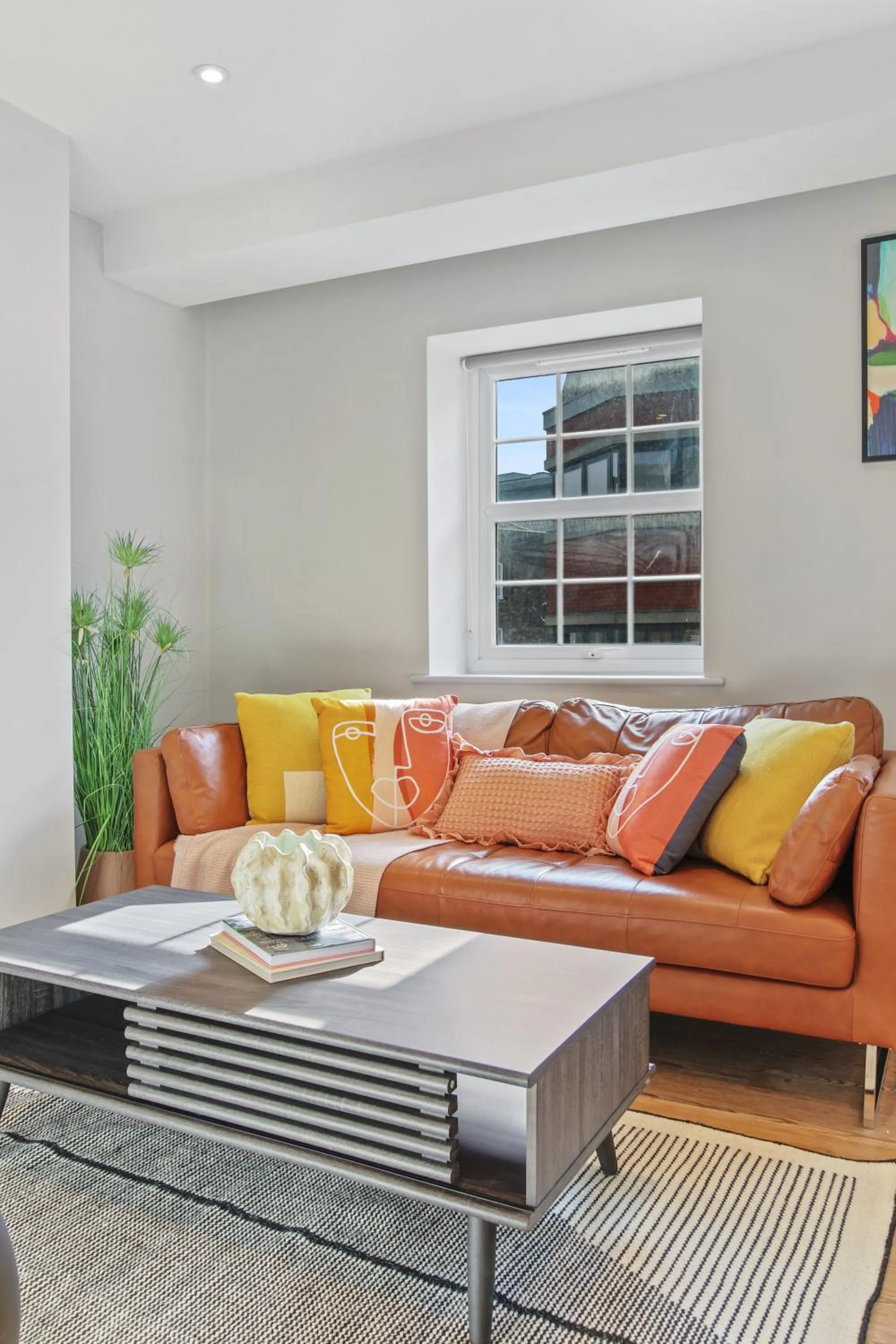 Living room in Cleveland Street by Aeria Apartments