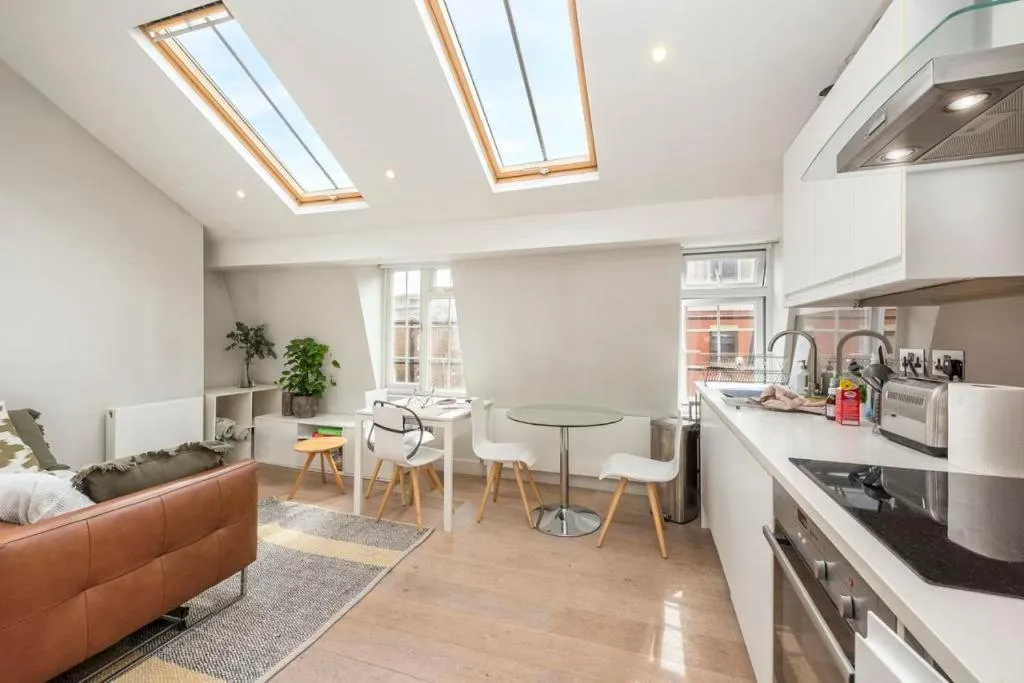 Seating area in Cleveland Street by Aeria Apartments