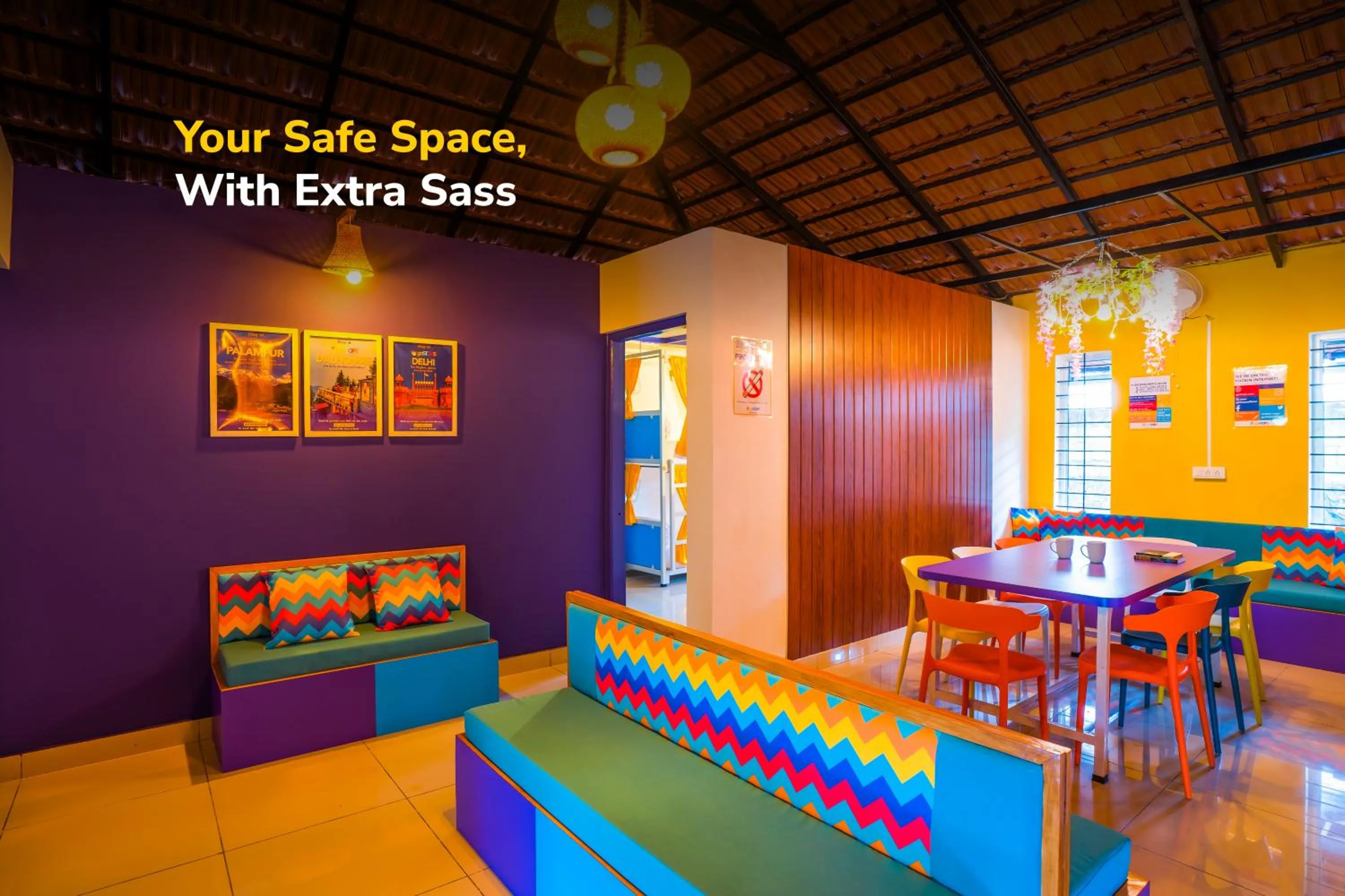 Seating area in goSTOPS Coorg