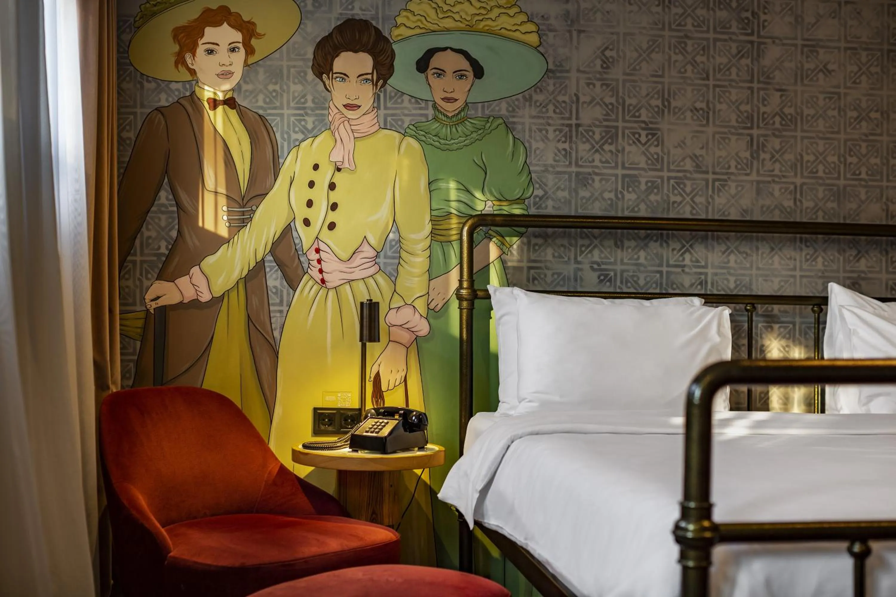 Bed in The Blue Fox Hotel