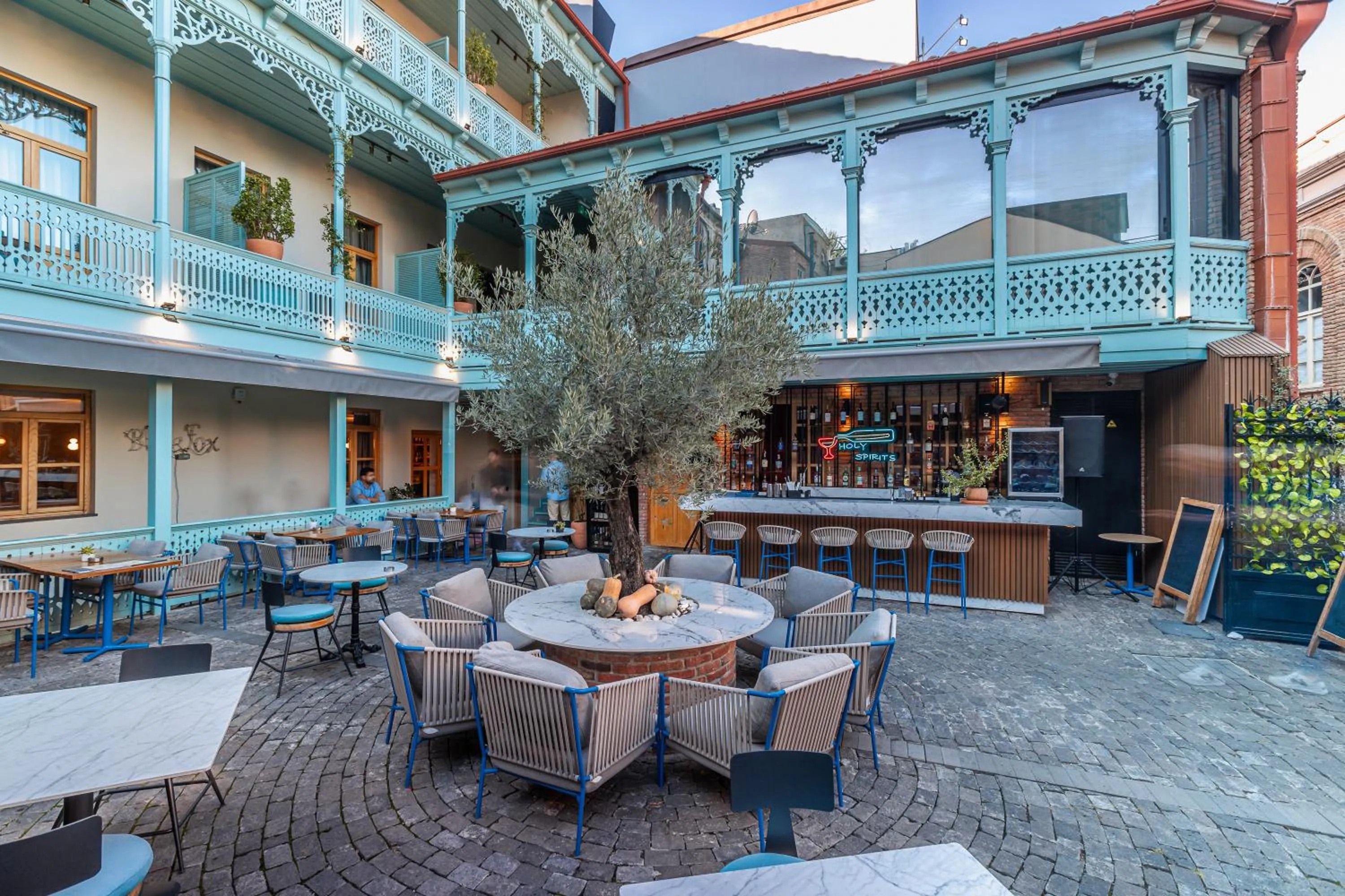 Inner courtyard view in The Blue Fox Hotel