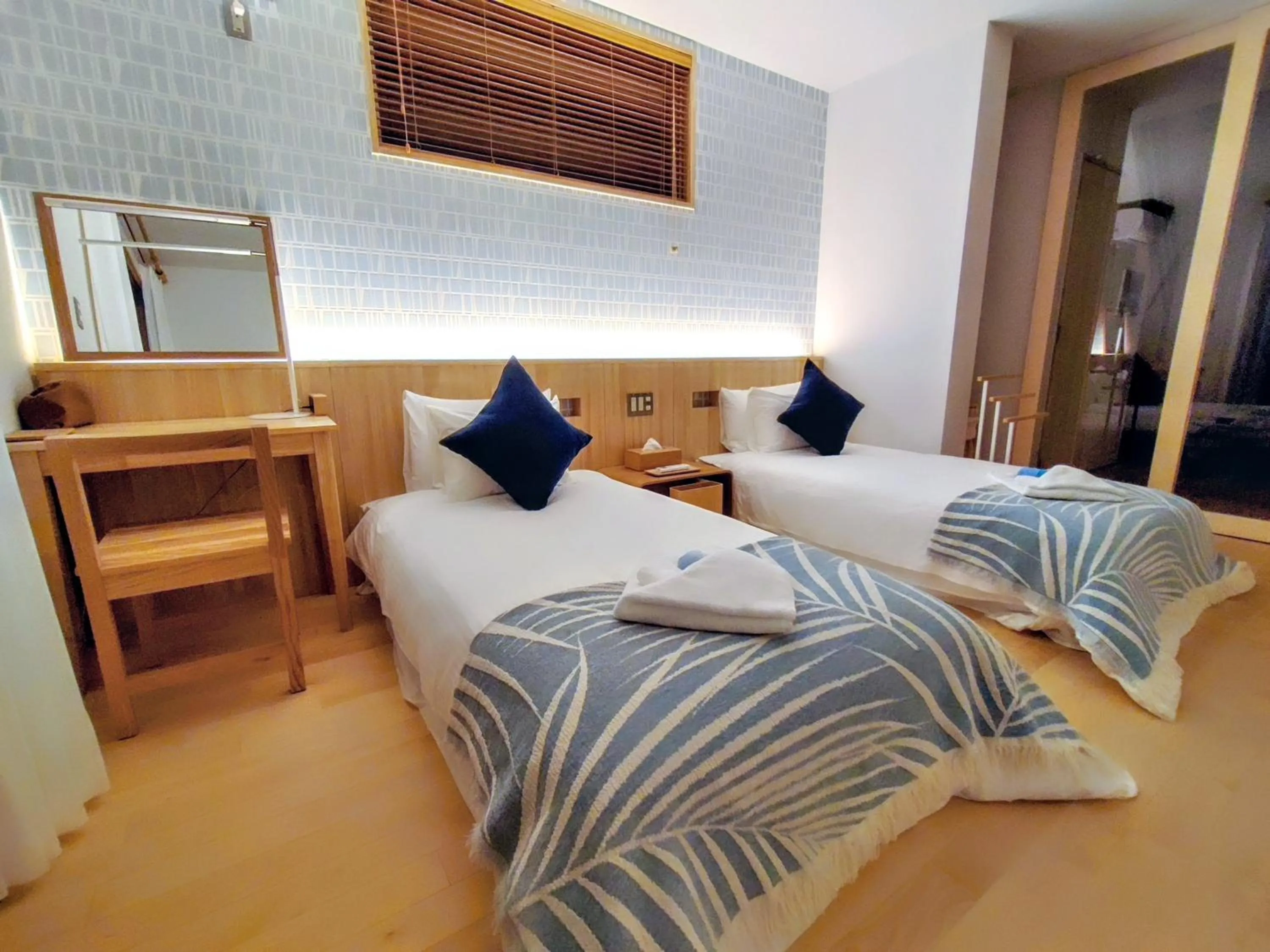 Bed in Ocean View Ishigaki Sora and Umi