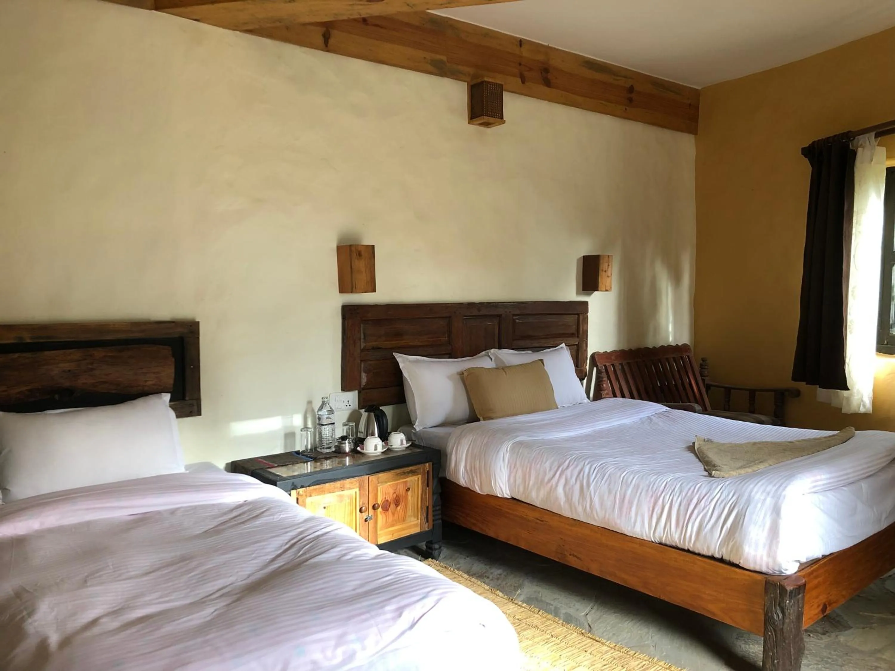 Bed in Bhanjyang Village Lodge