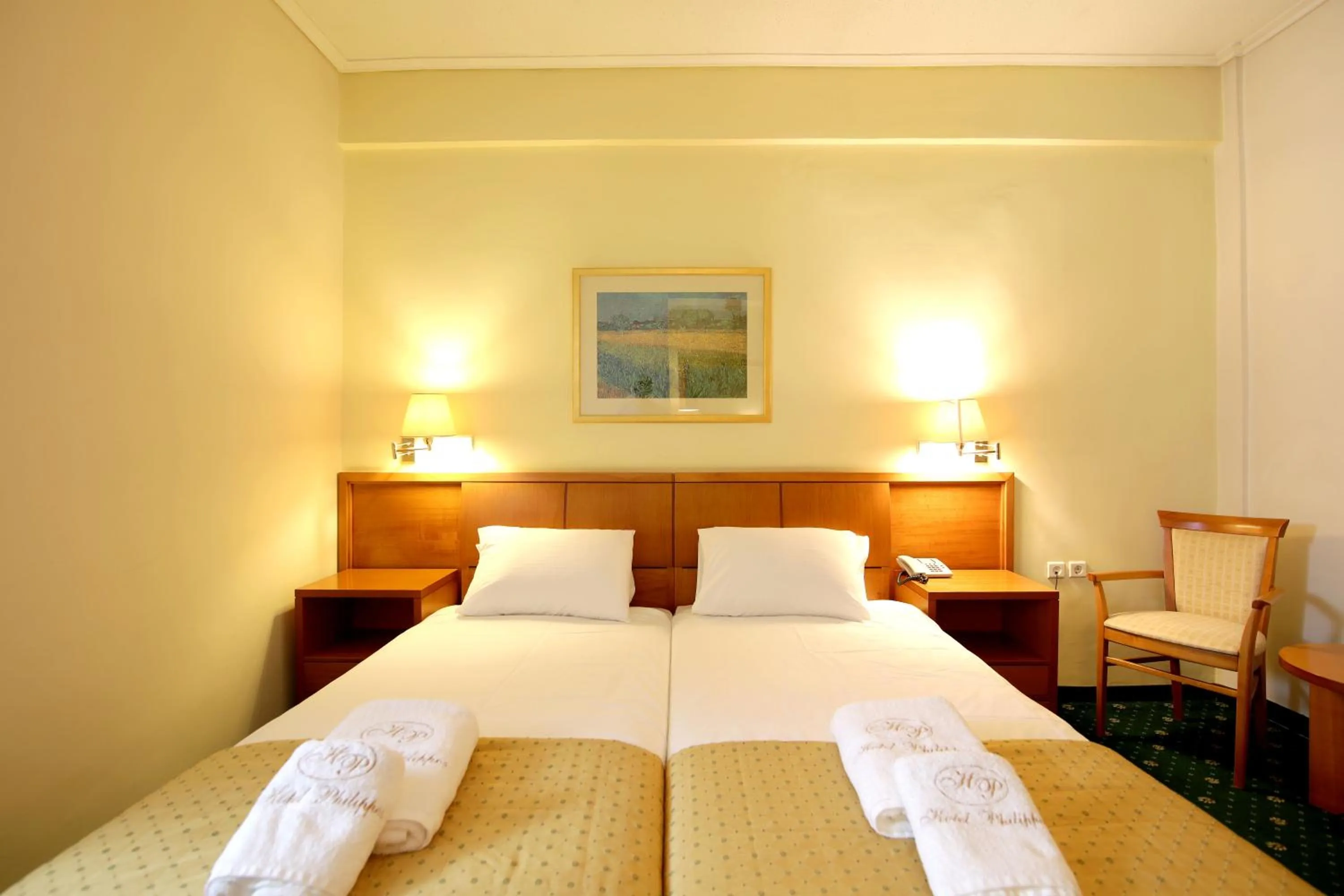 Bed in Hotel Philippos Livadeia