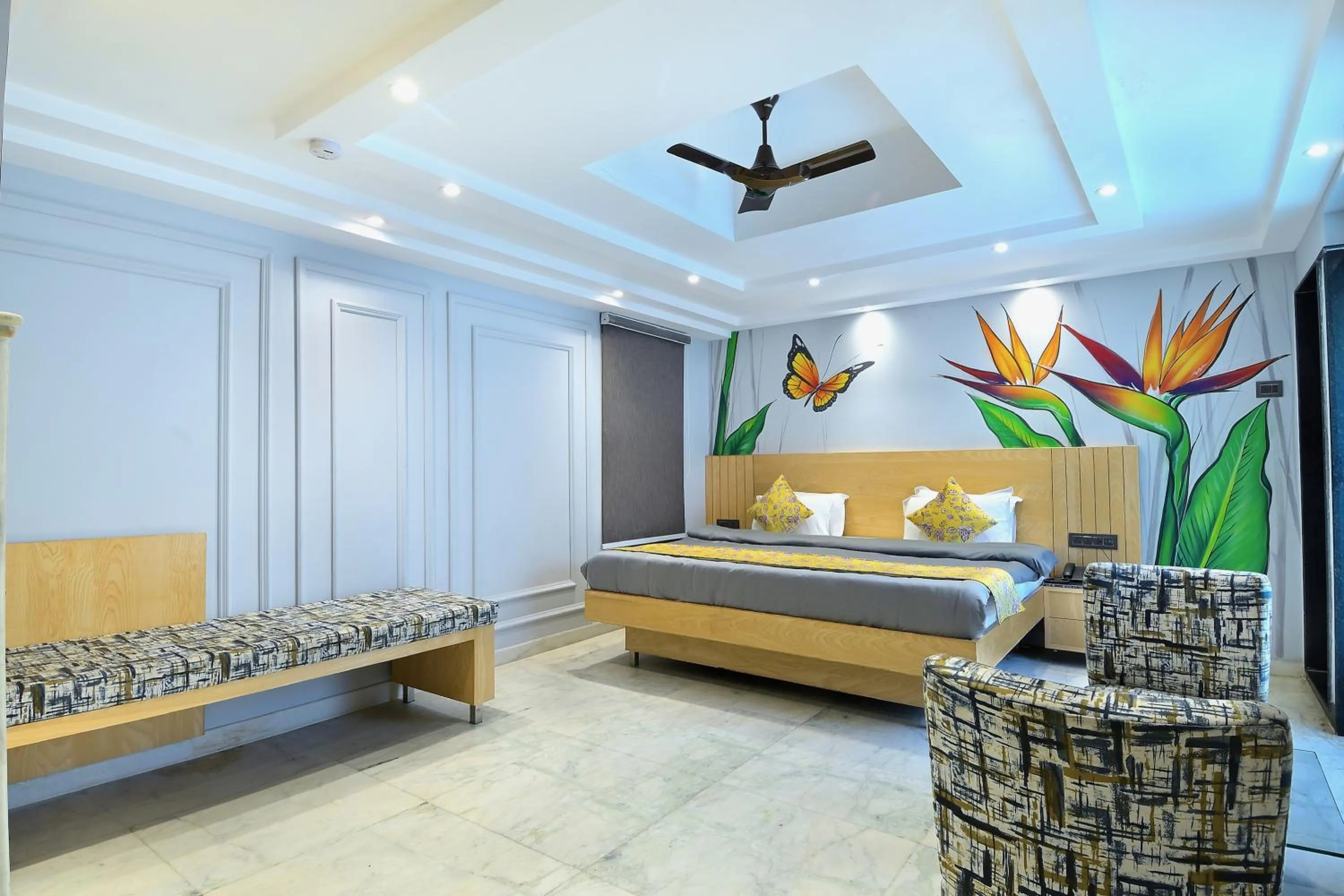 Bedroom, Bed in Hotel Cottage Yes Please New Delhi