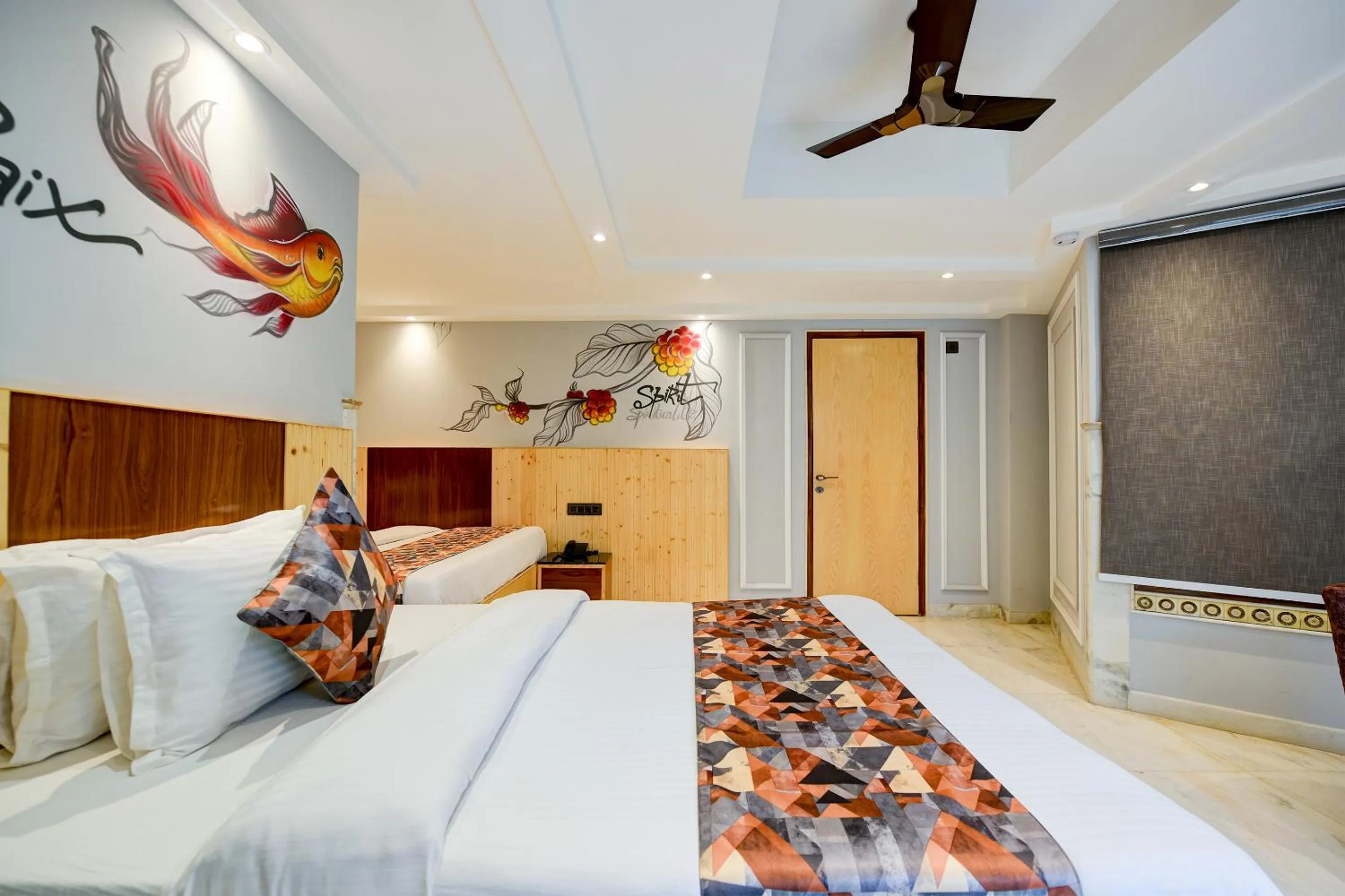 Living room, Bed in Hotel Cottage Yes Please New Delhi