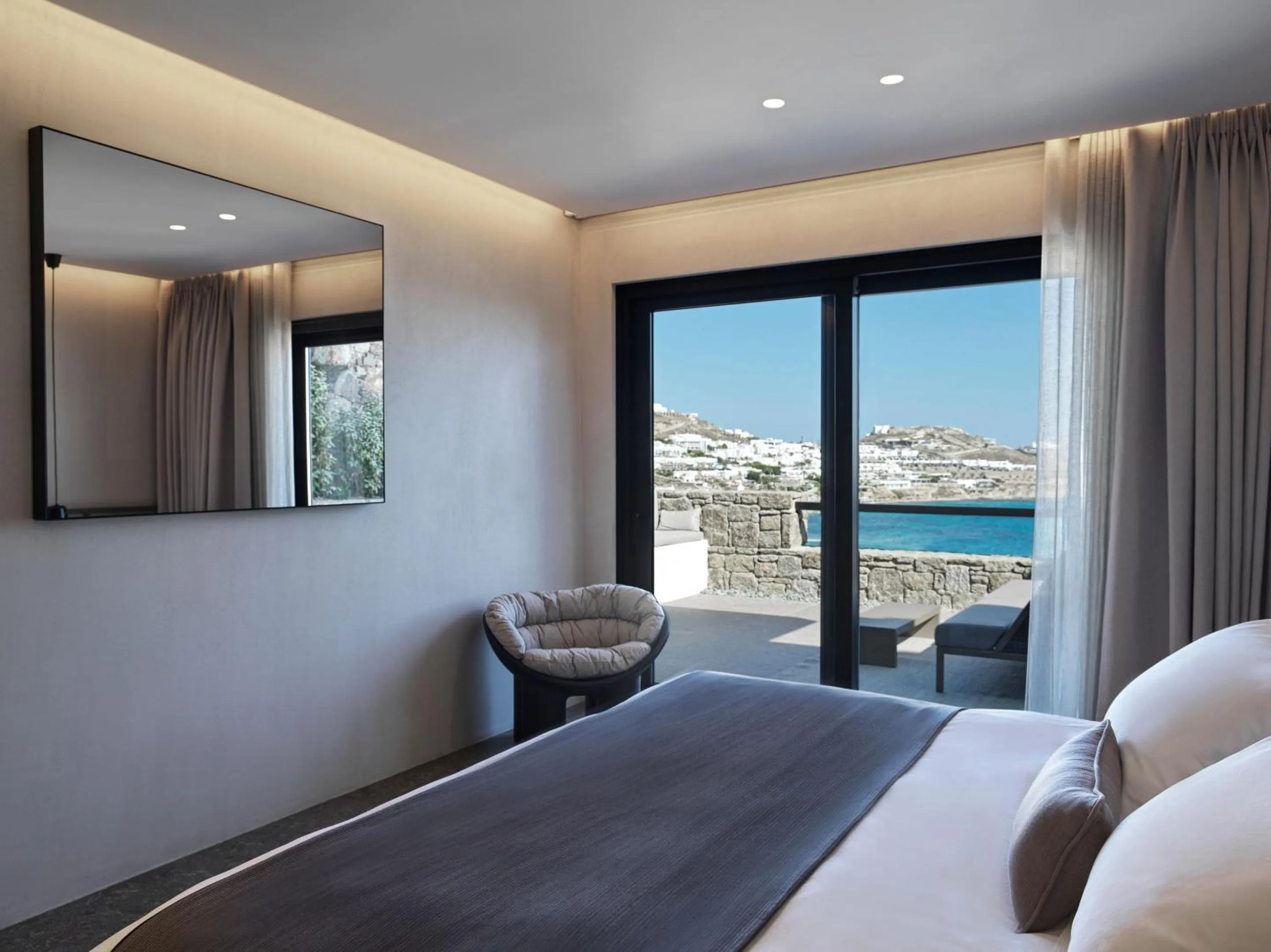 Bed in Noima Boutique Hotel Mykonos