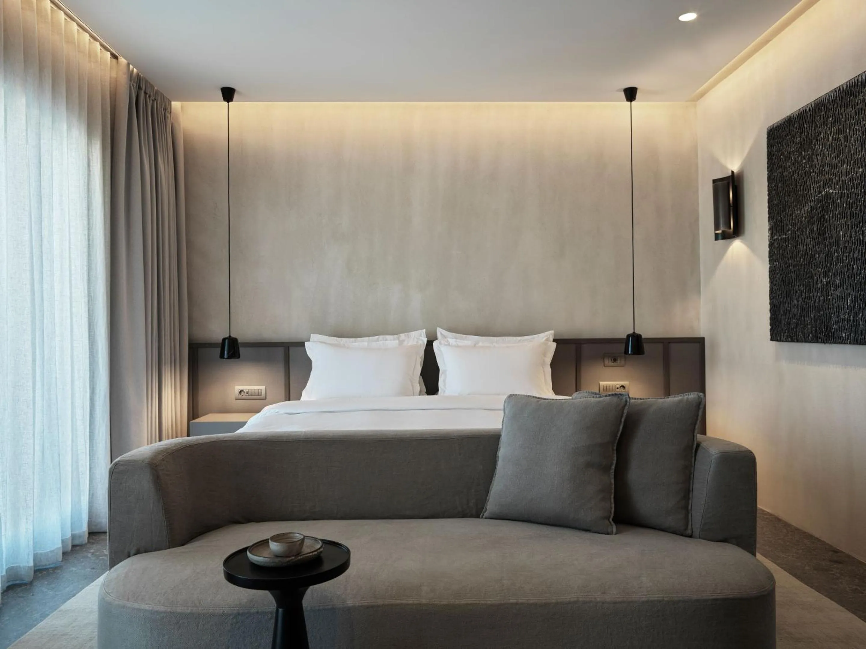 Bed in Noima Boutique Hotel Mykonos