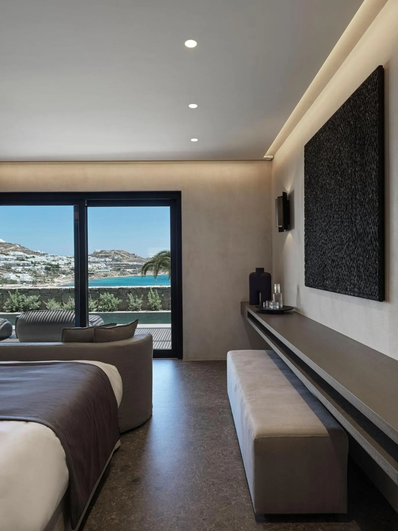 Bed in Noima Boutique Hotel Mykonos