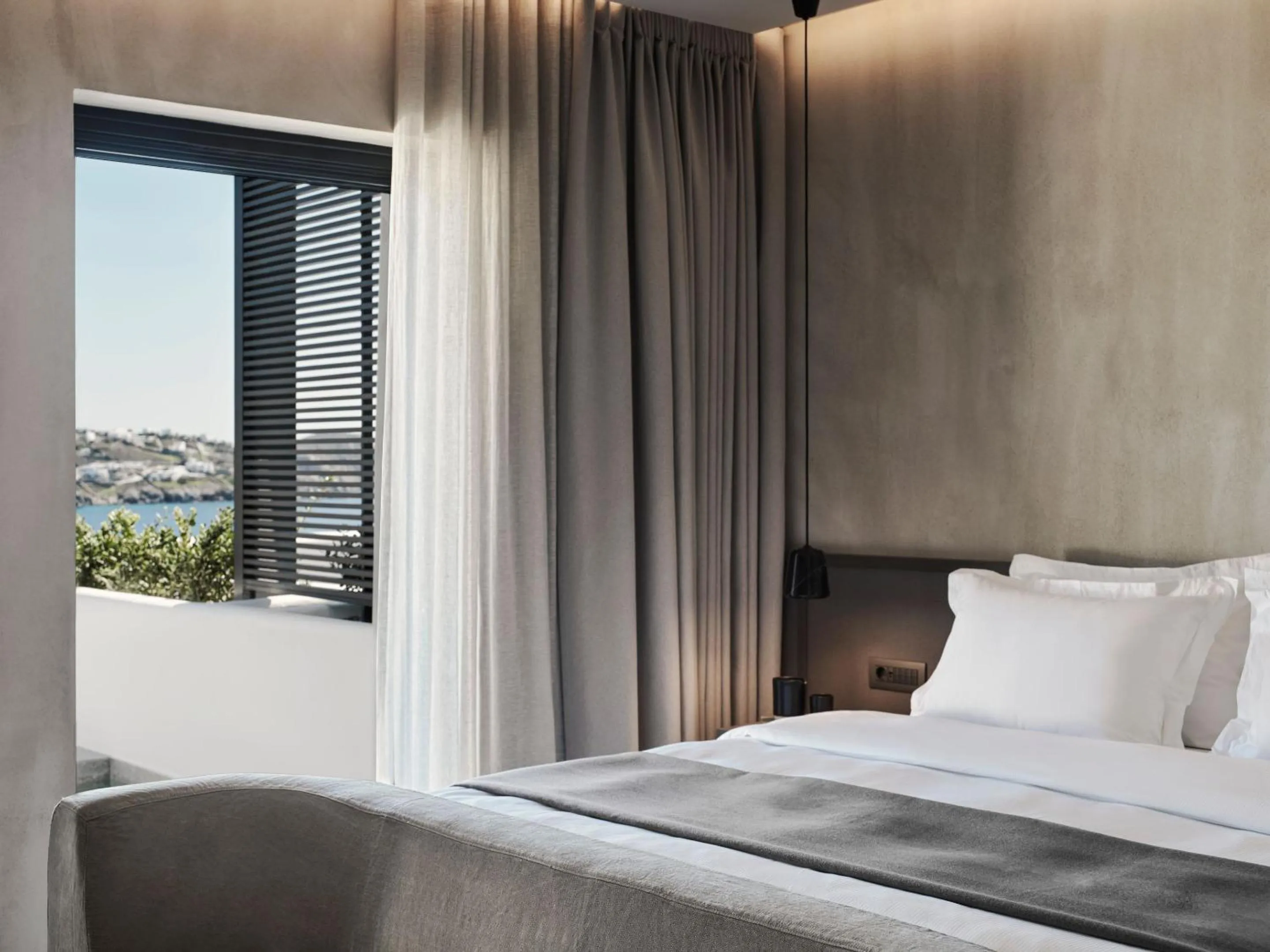 Bed in Noima Boutique Hotel Mykonos