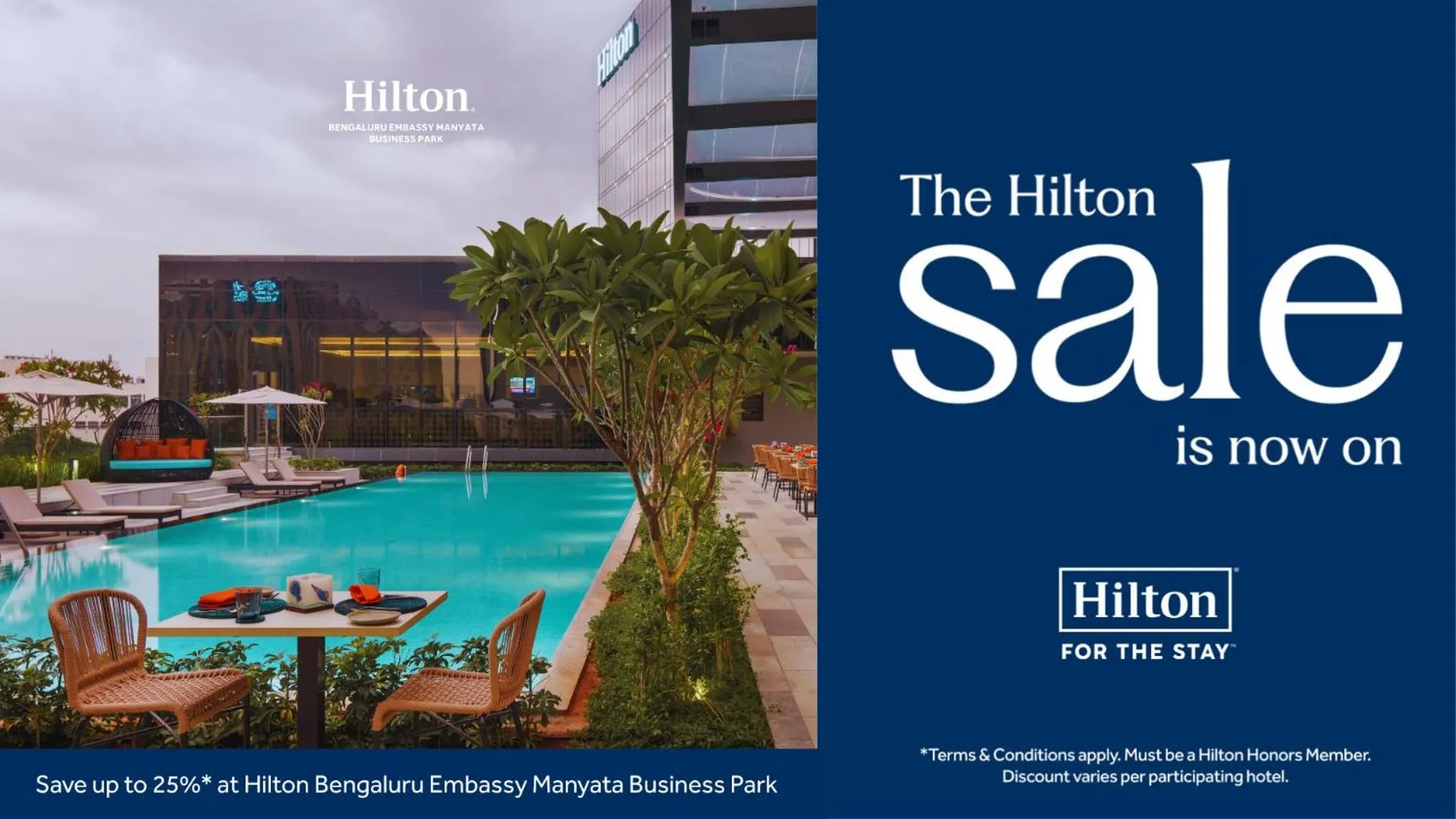 Pool view in Hilton Bengaluru Embassy Manyata Business Park