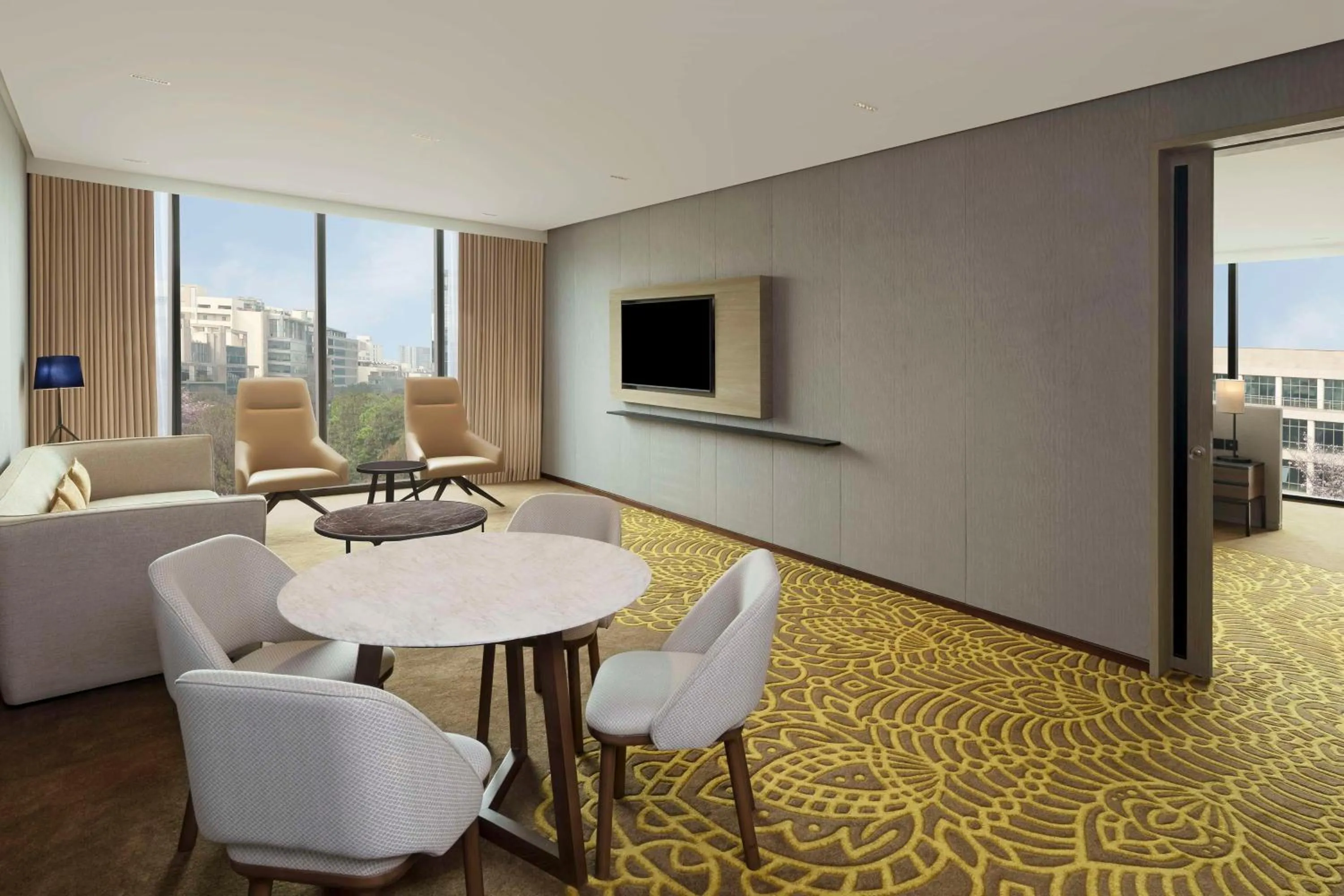 Living room in Hilton Bengaluru Embassy Manyata Business Park