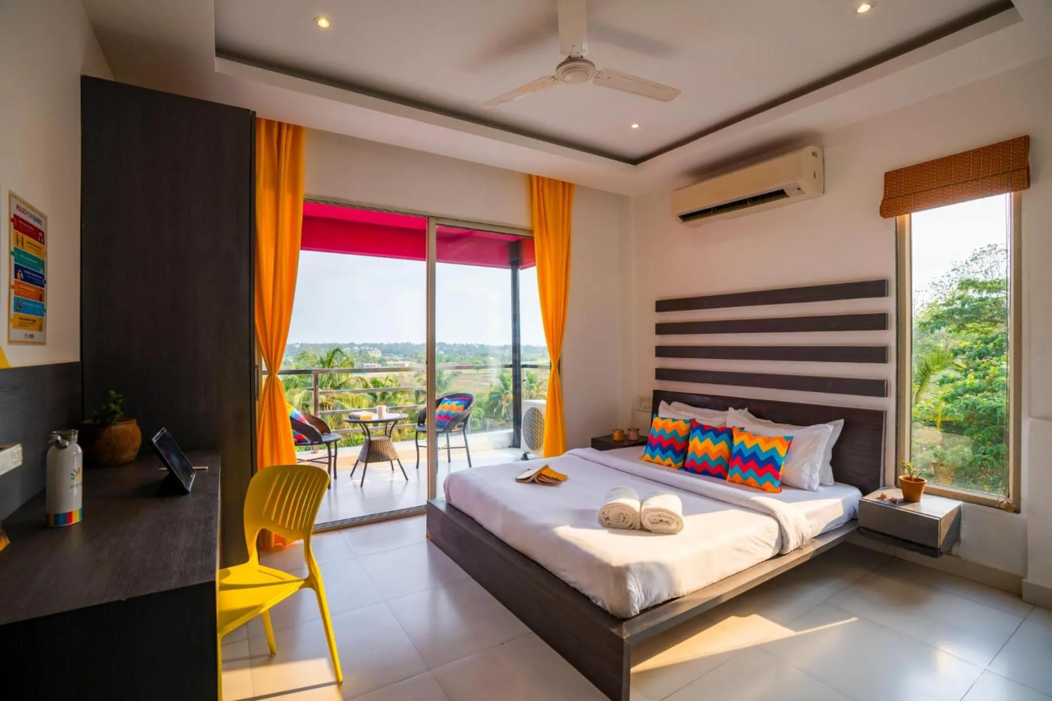 Bed in goSTOPS Goa, Baga