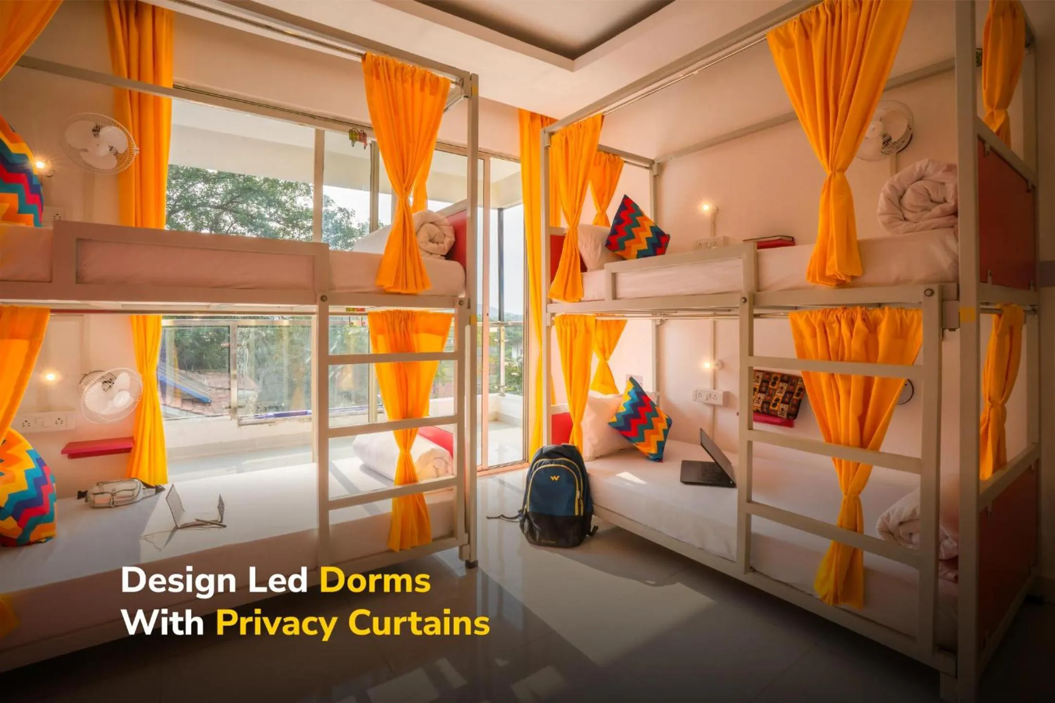 Bed in goSTOPS Goa, Baga