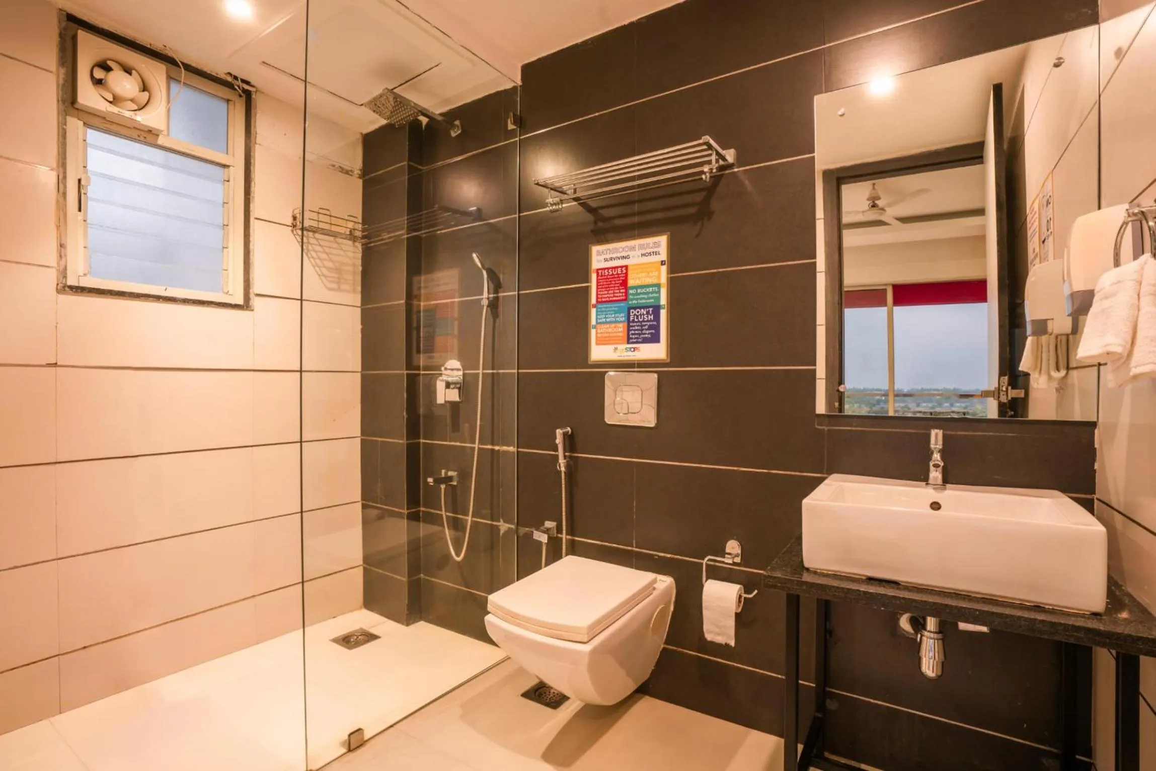 Bathroom in goSTOPS Goa, Baga