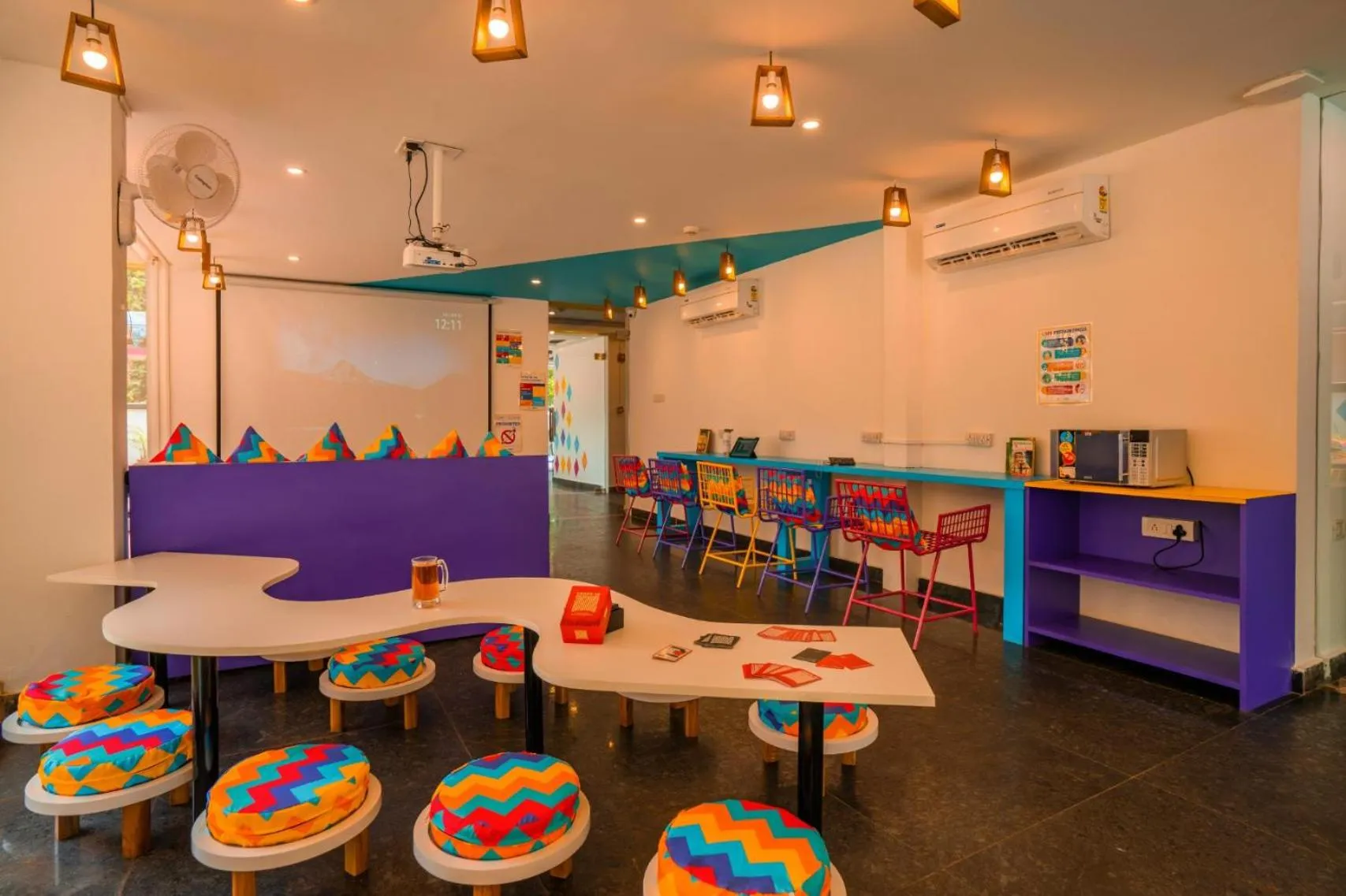 Seating area in goSTOPS Goa, Baga