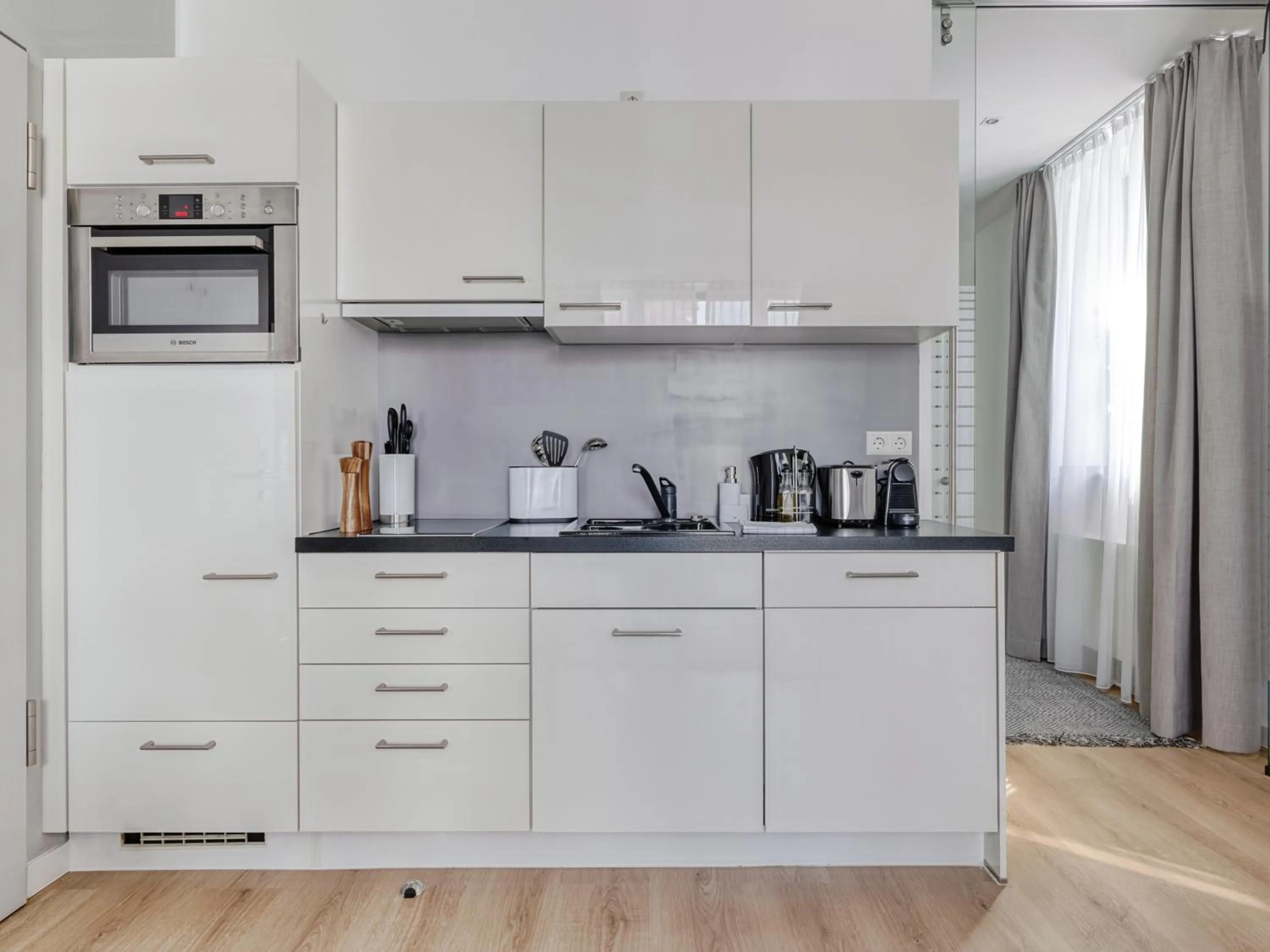 Kitchen or kitchenette in Limehome Aalen Reichsstädter Str