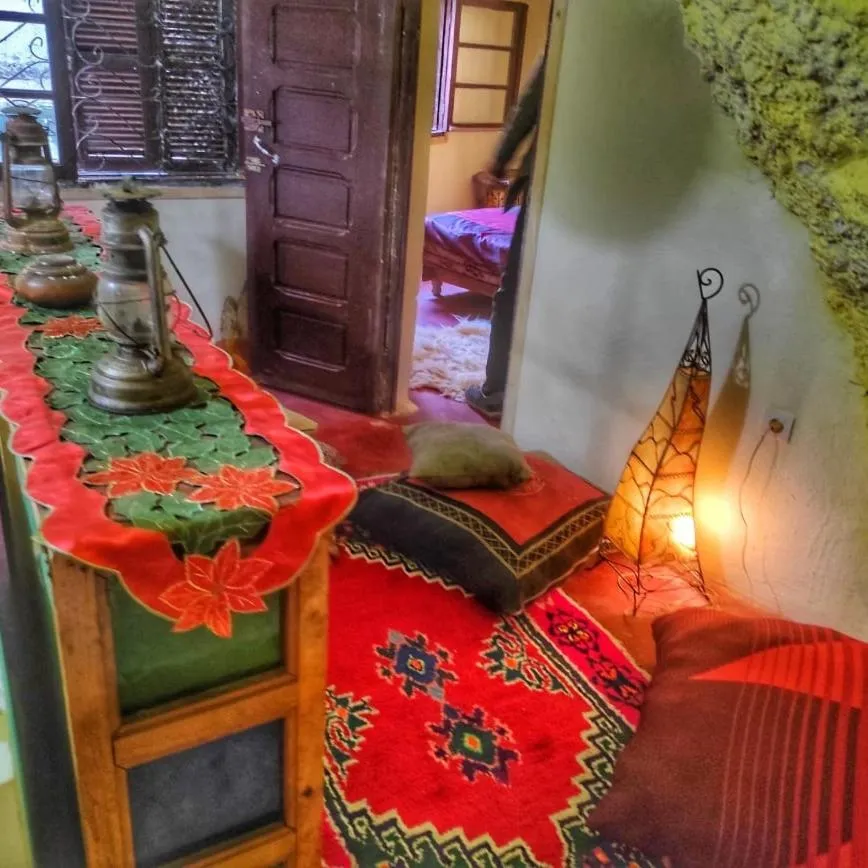 Seating area in Grotte Thami