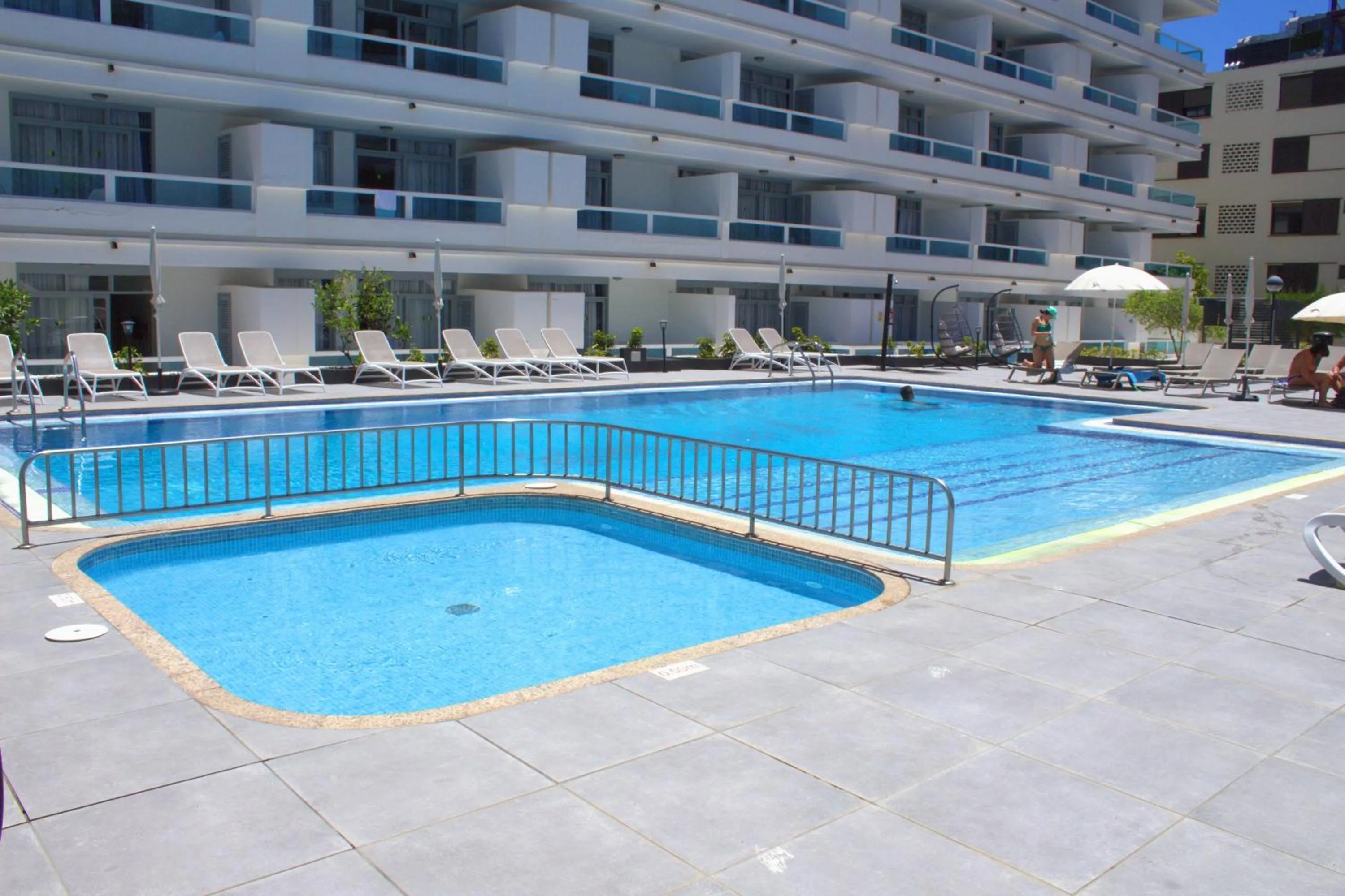 Pool view in Apartamentos Fayna