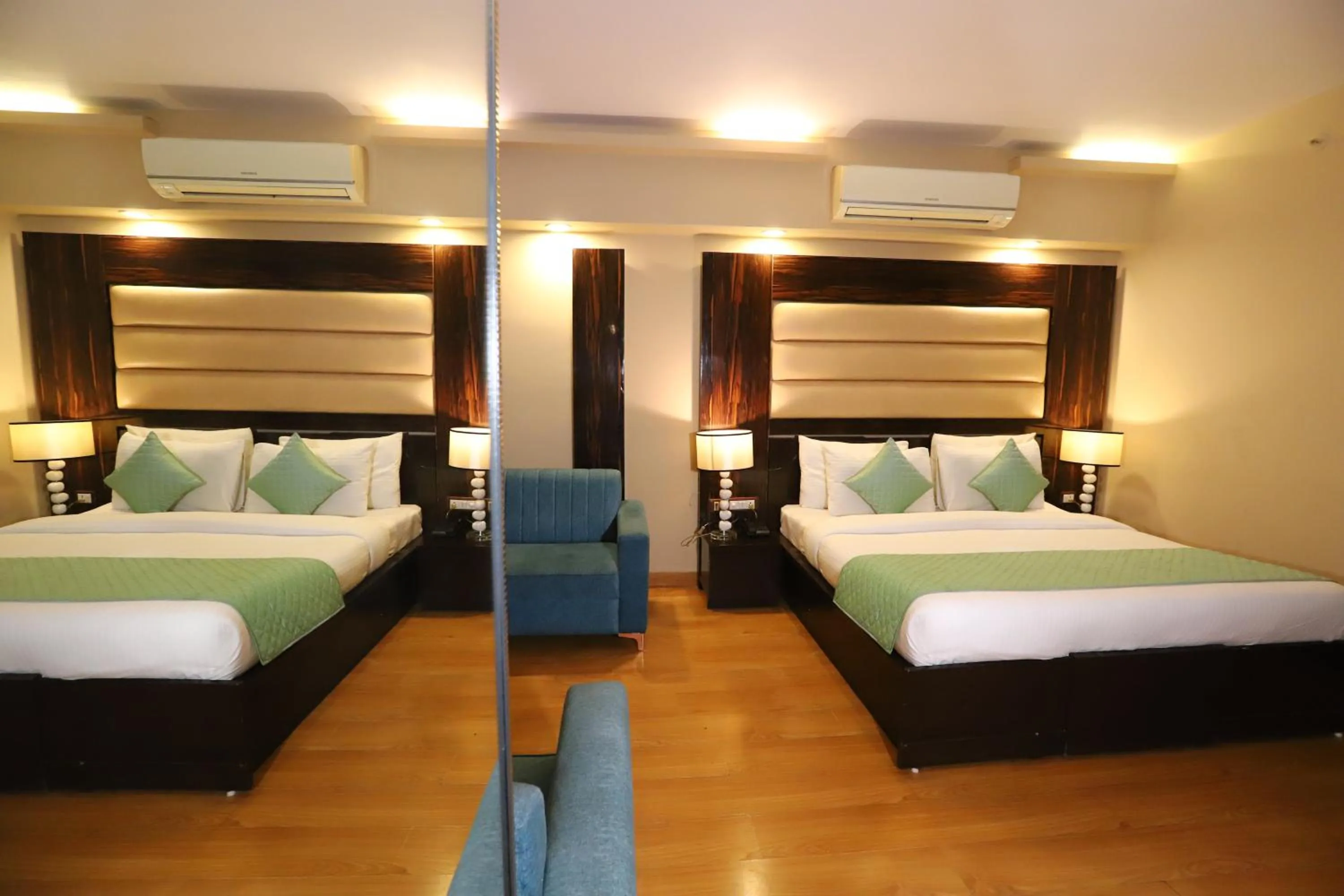 Photo of the whole room, Bed in Hotel Palm Grand Naraina New Delhi - Couple Friendly Local IDs Accepted