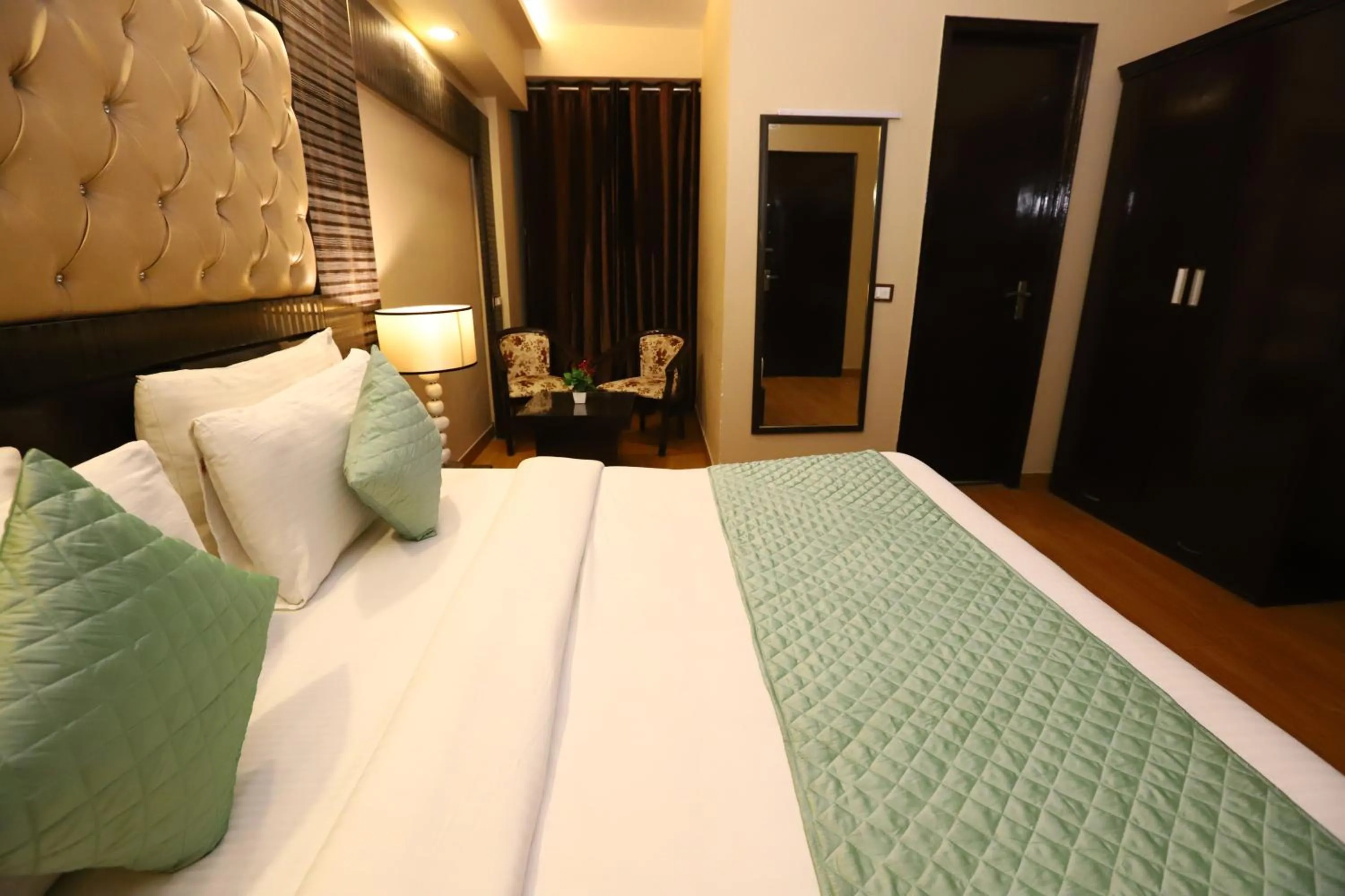 Photo of the whole room, Bed in Hotel Palm Grand Naraina New Delhi - Couple Friendly Local IDs Accepted