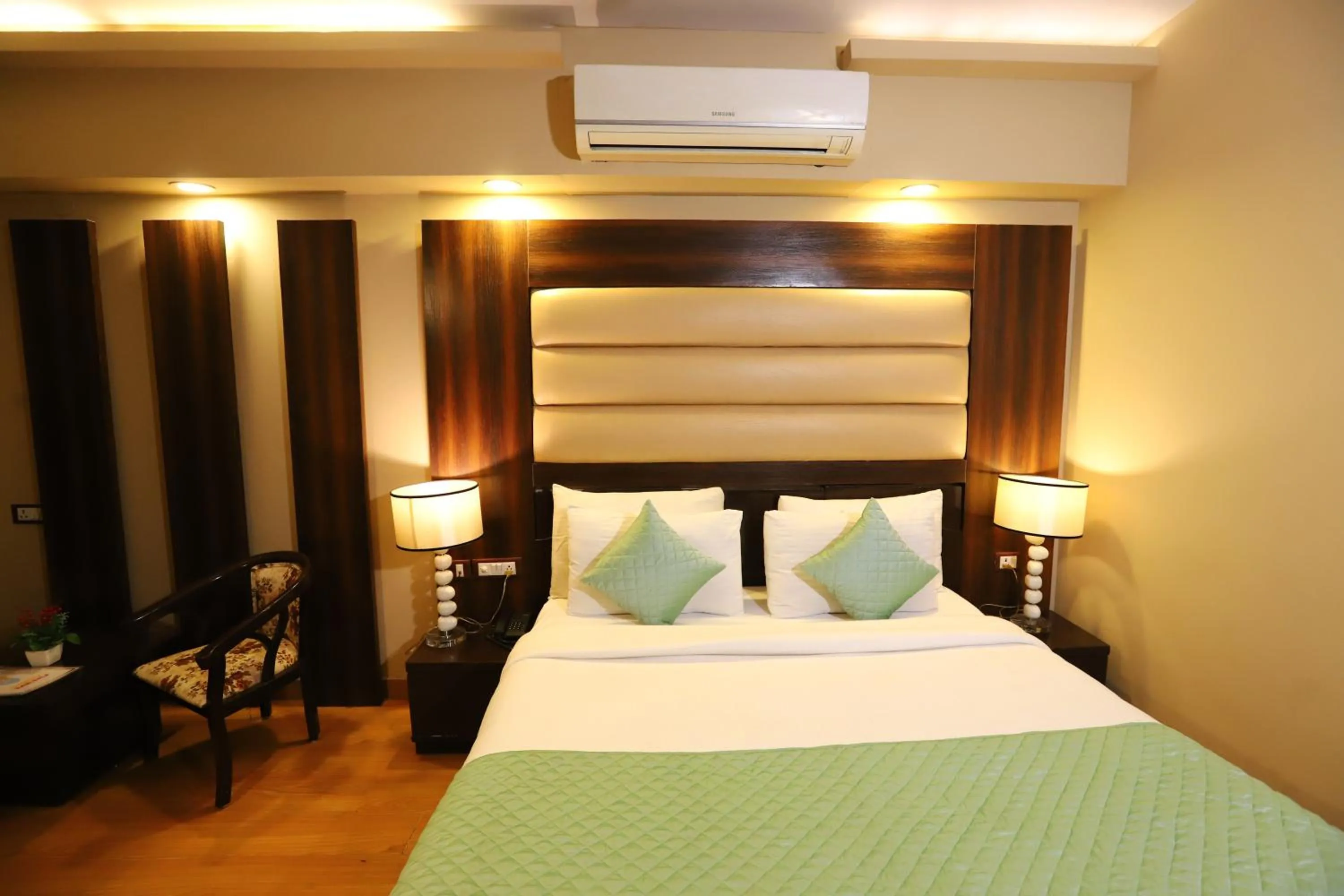 Photo of the whole room, Bed in Hotel Palm Grand Naraina New Delhi - Couple Friendly Local IDs Accepted