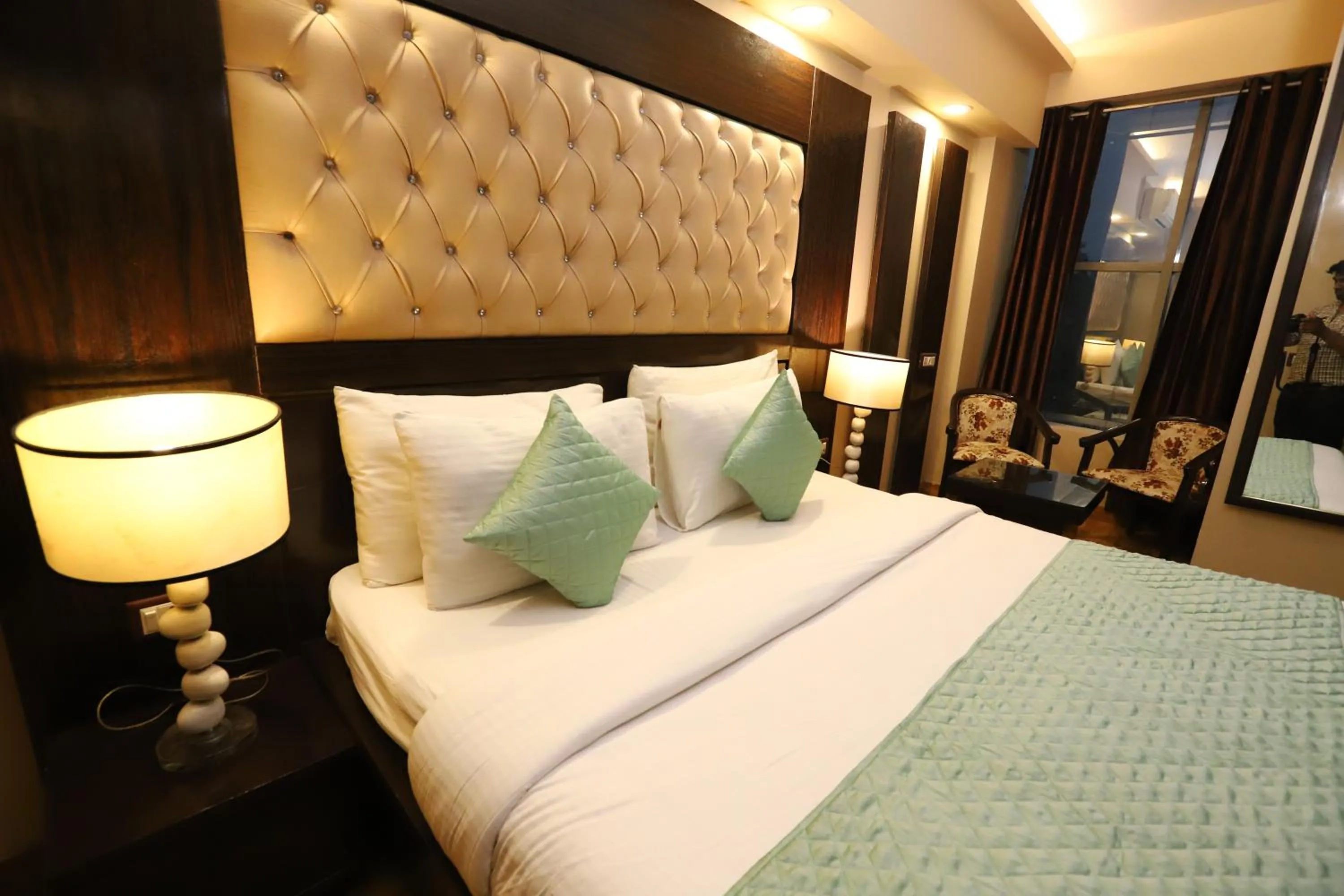 Photo of the whole room, Bed in Hotel Palm Grand Naraina New Delhi - Couple Friendly Local IDs Accepted