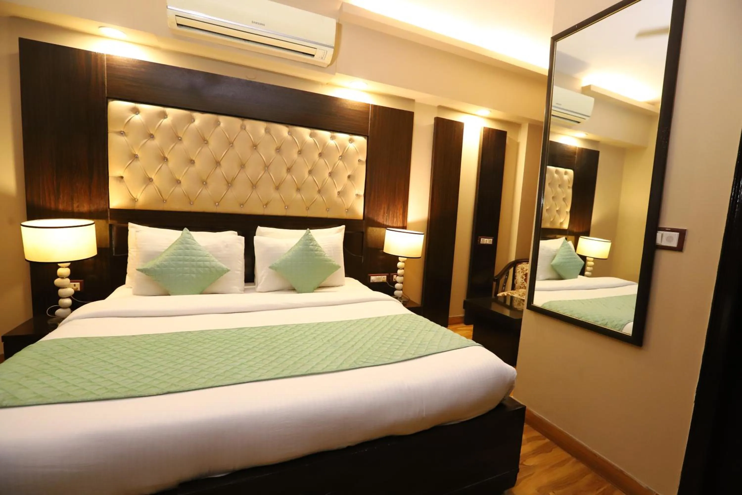 Bed in Hotel Palm Grand Naraina New Delhi - Couple Friendly Local IDs Accepted