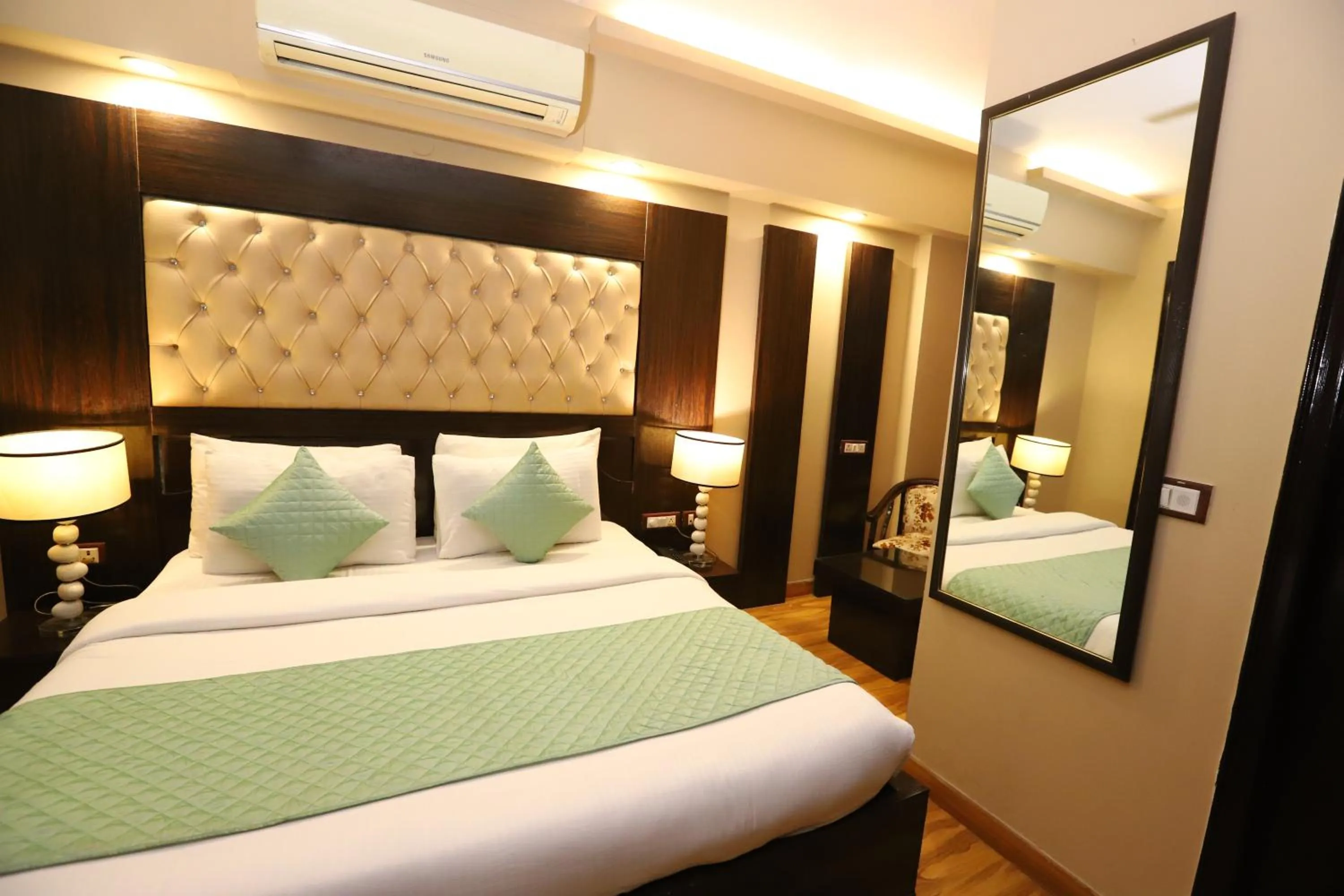 Bed in Hotel Palm Grand Naraina New Delhi - Couple Friendly Local IDs Accepted
