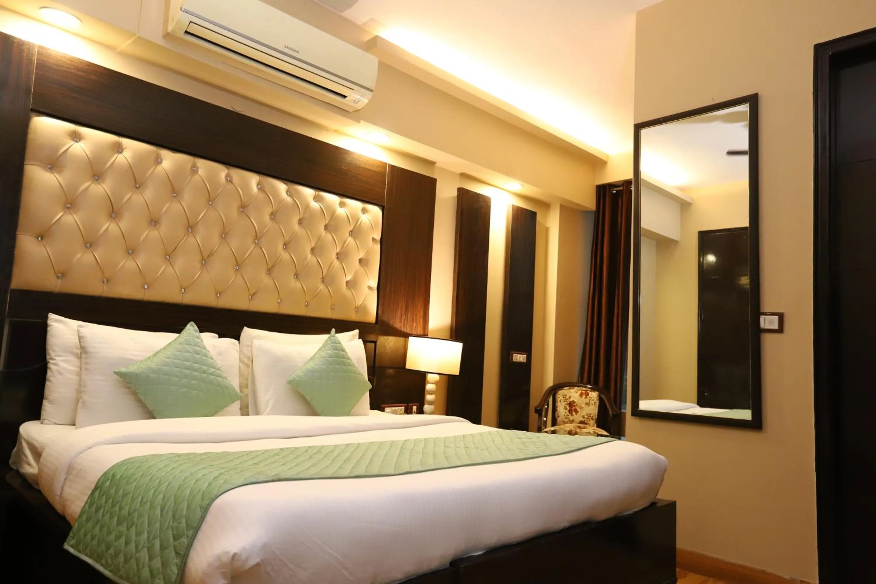 Bed in Hotel Palm Grand Naraina New Delhi - Couple Friendly Local IDs Accepted