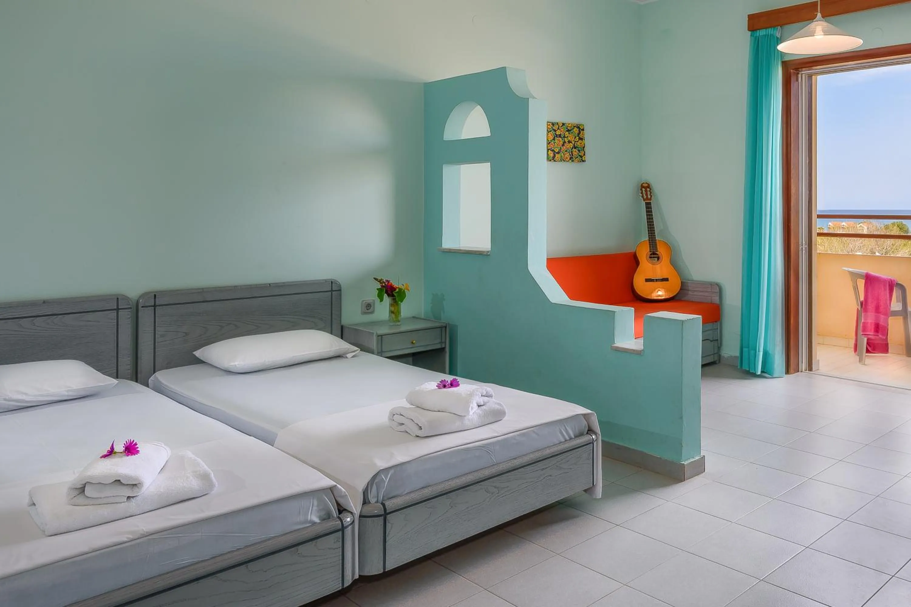 Bed in Louladakis Apartments