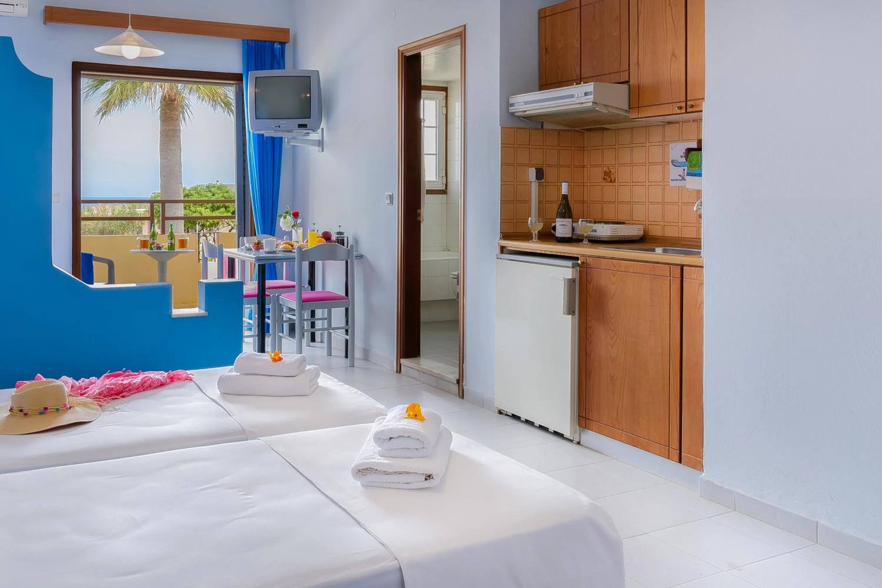 Bed in Louladakis Apartments