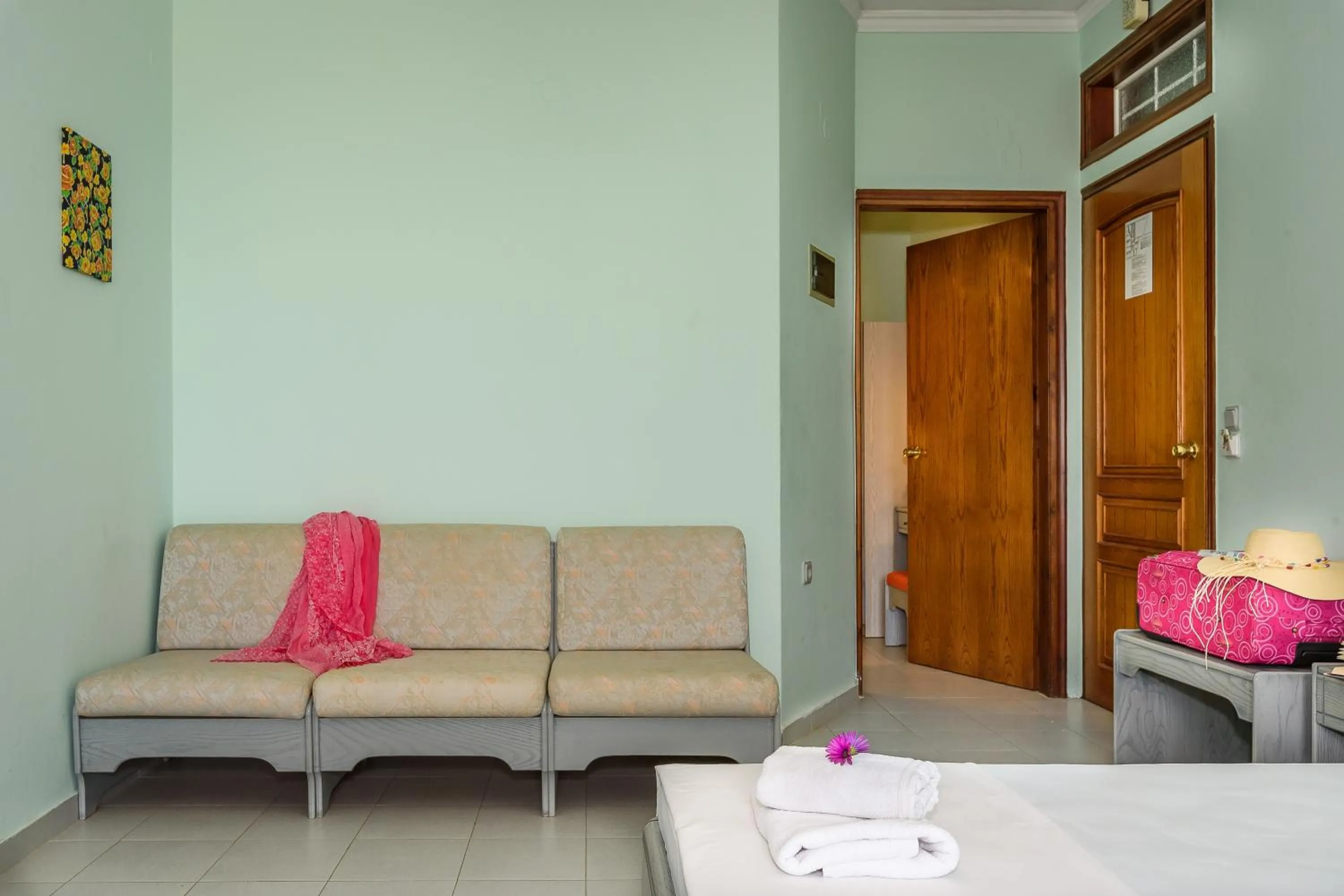 Bed in Louladakis Apartments