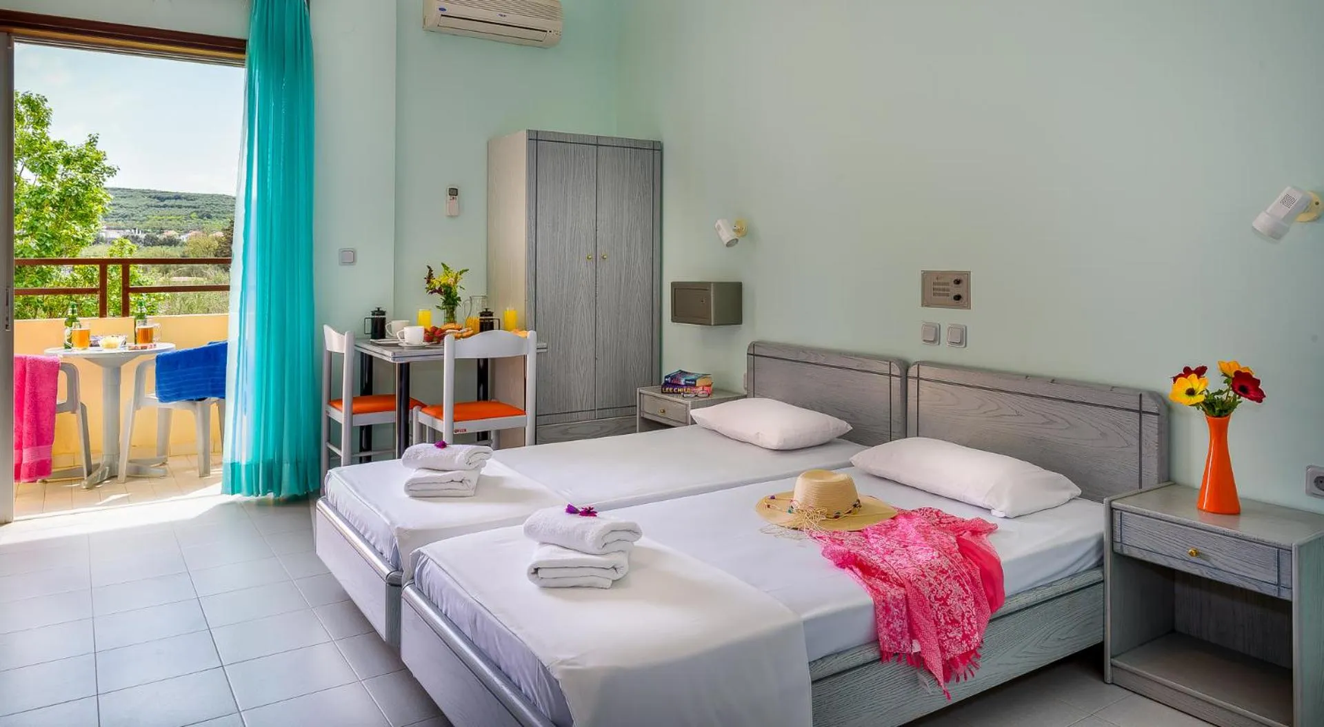 Bed in Louladakis Apartments