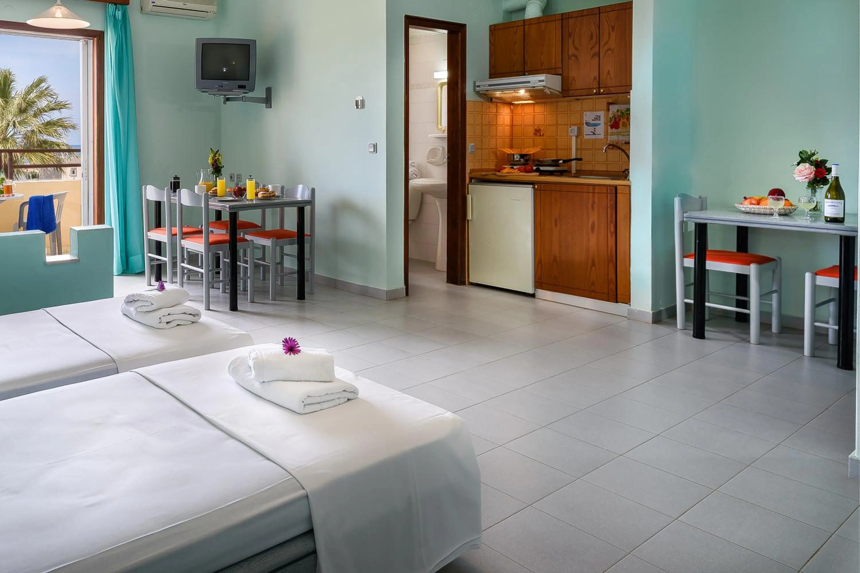 Bed in Louladakis Apartments