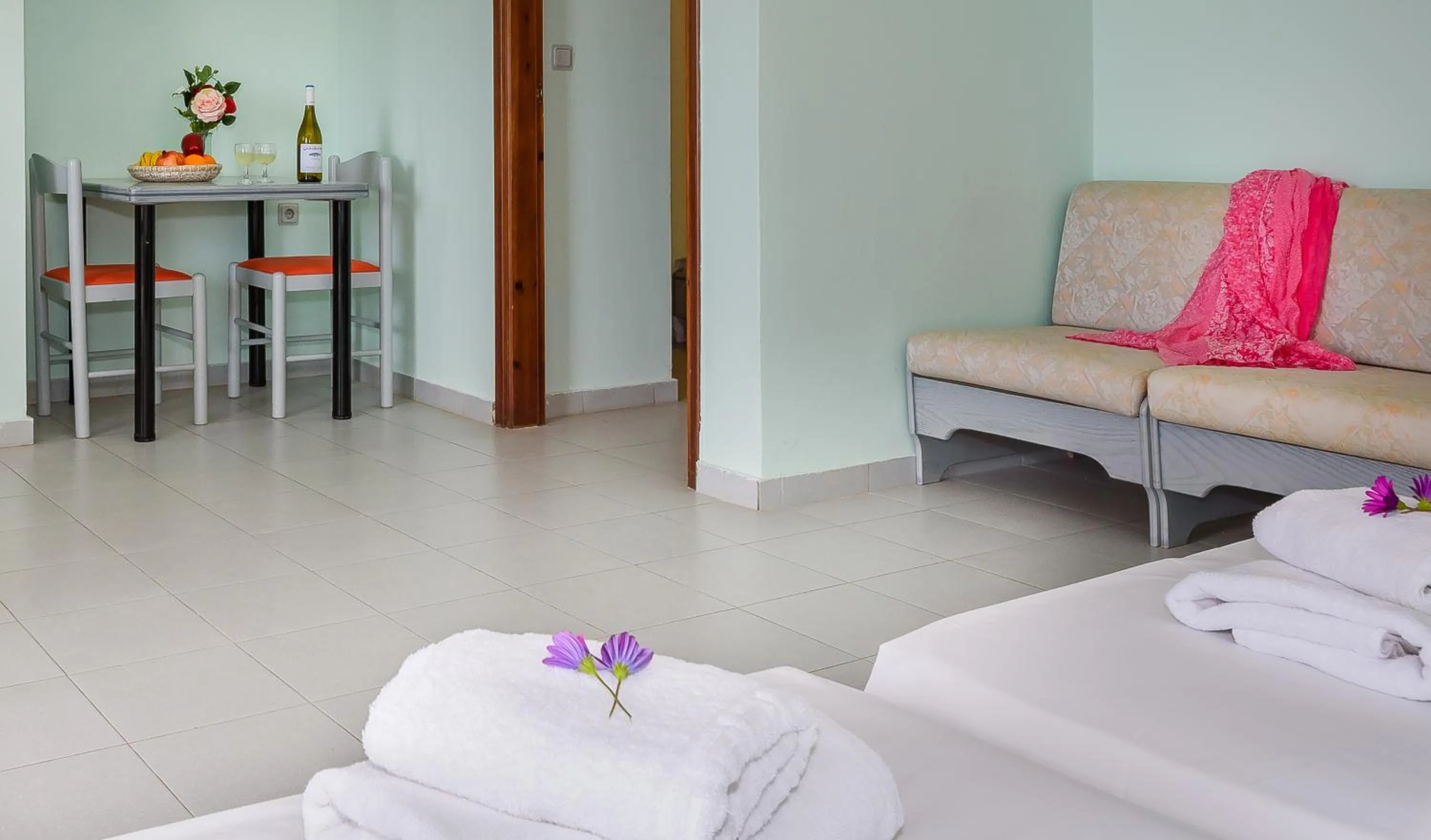 Bed in Louladakis Apartments