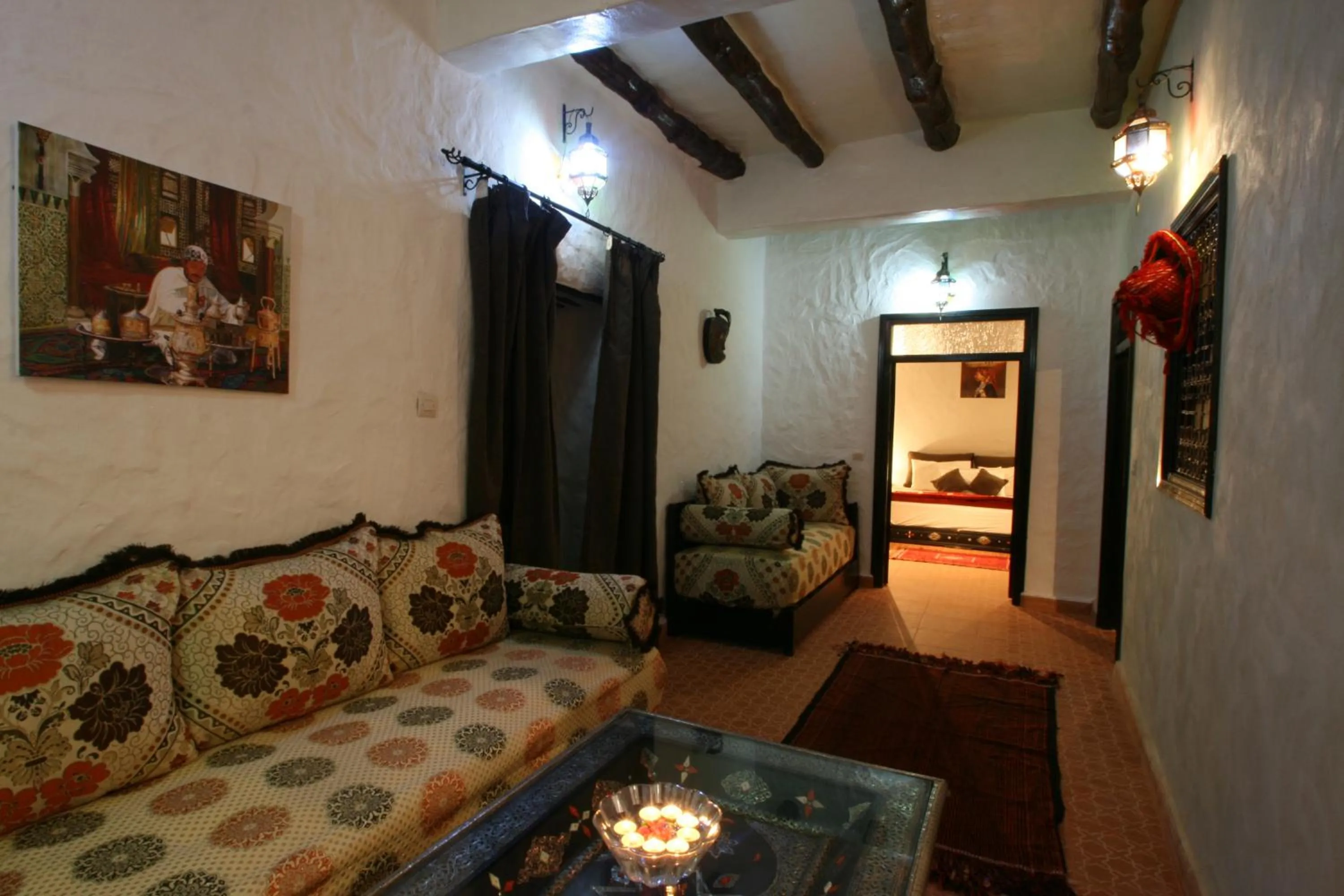 Seating area, Bed in Kasbah Africa - High Atlas Dark Sky & Nature Lodge