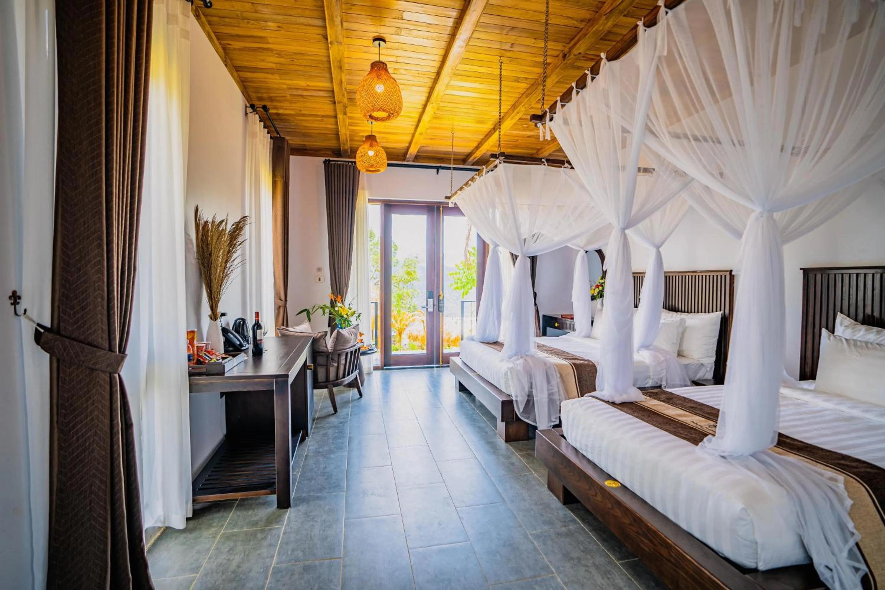 Coffee/tea facilities, Bed in PU LUONG BOCBANDI RETREAT