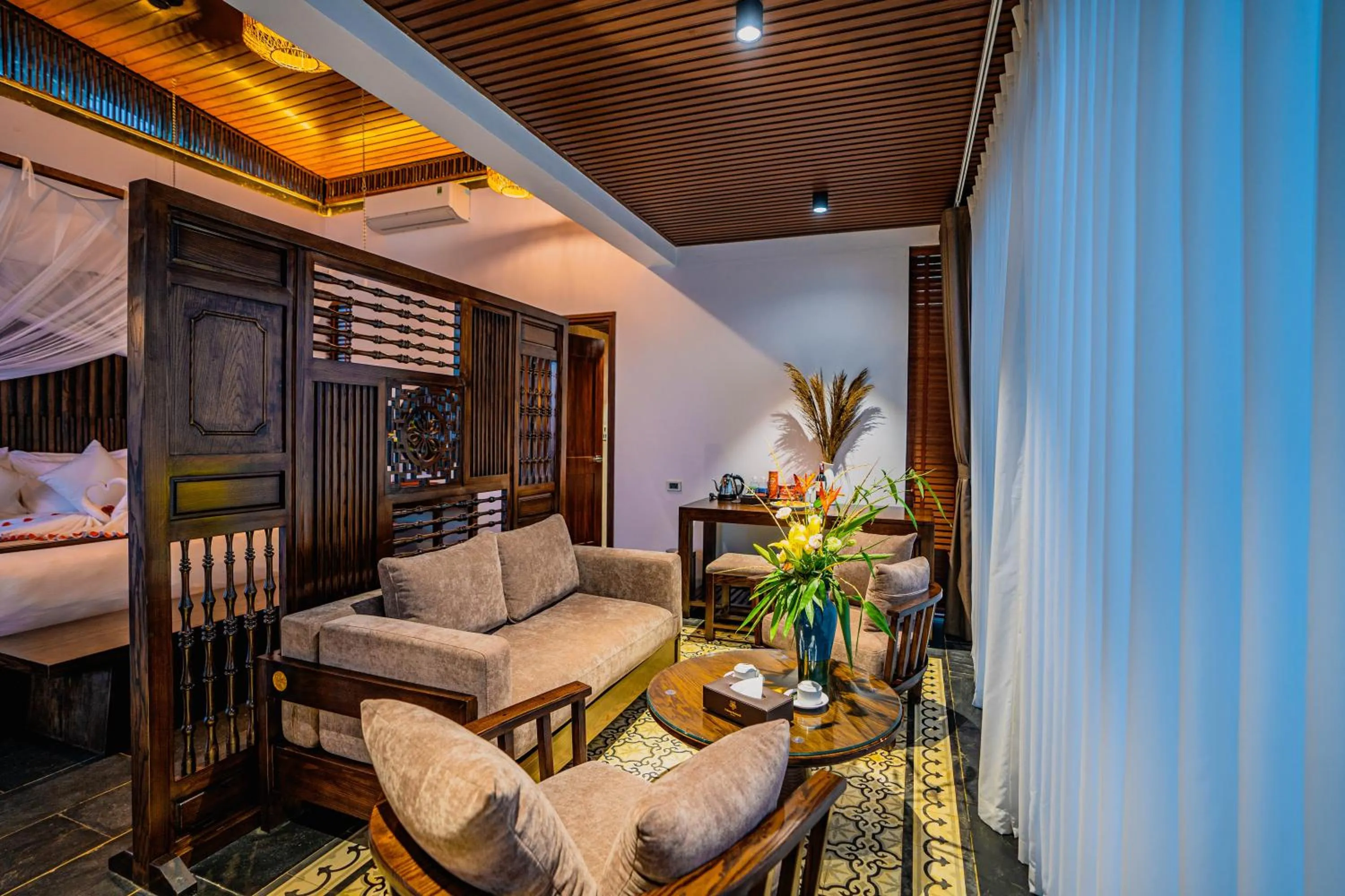 Living room, Bed in PU LUONG BOCBANDI RETREAT