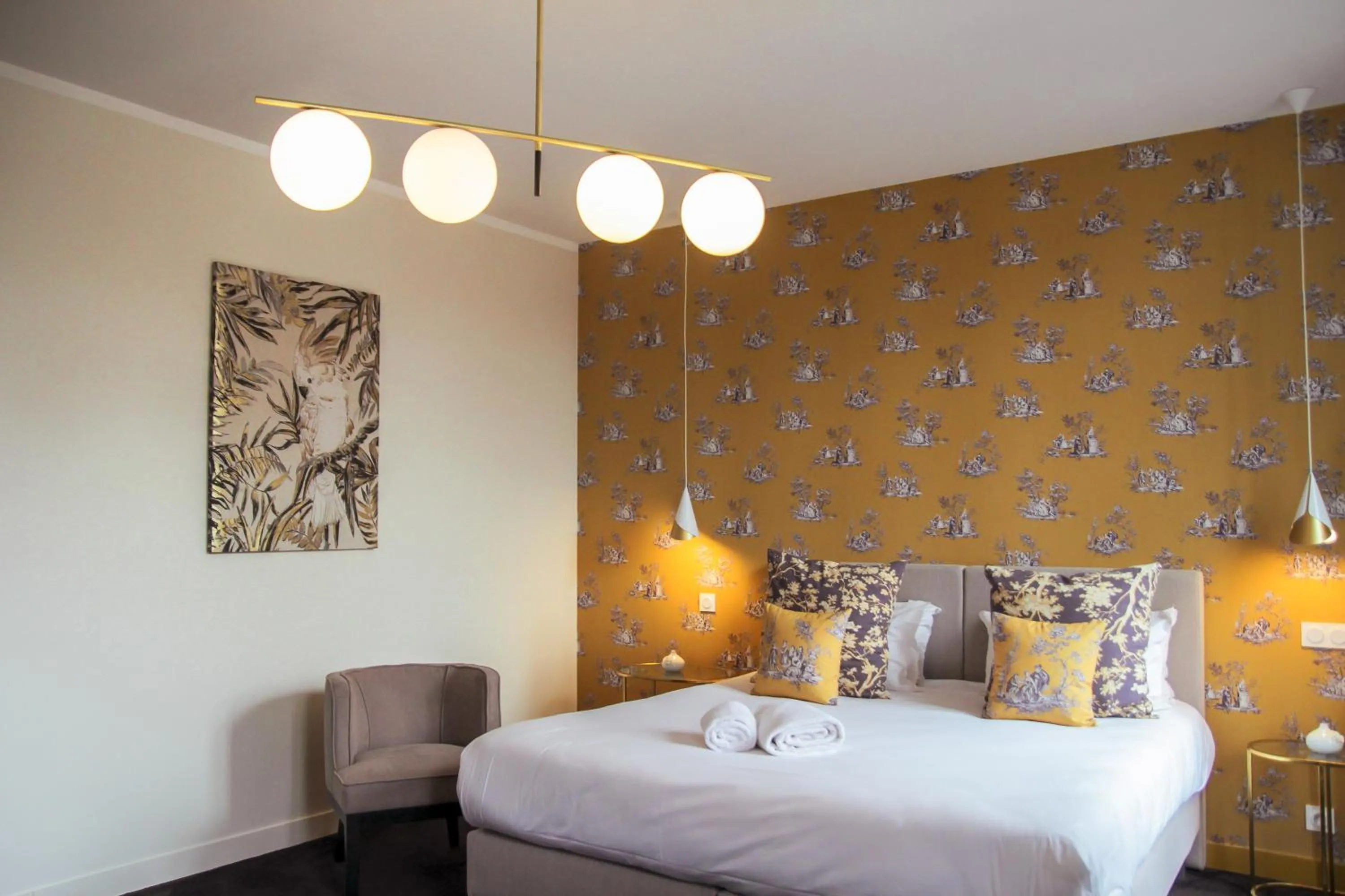 Bedroom, Bed in Hôtel Le Petit Périer