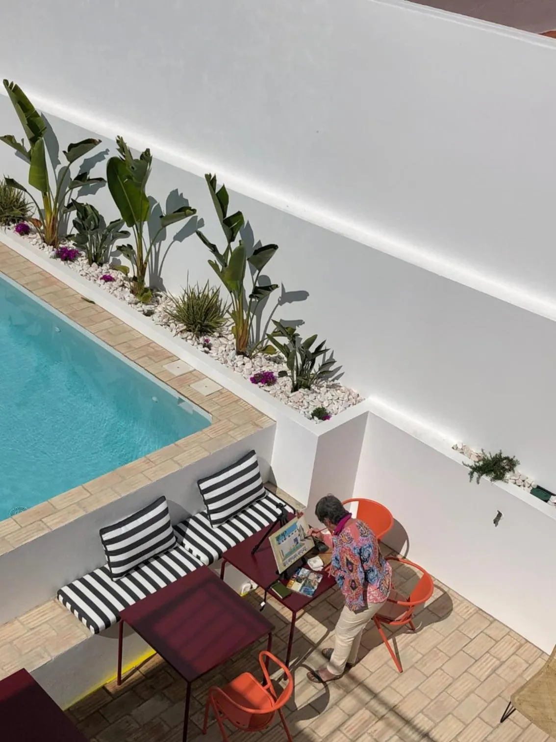 Balcony/Terrace in Casa Rosa Villa with Pool in Olhao Centre