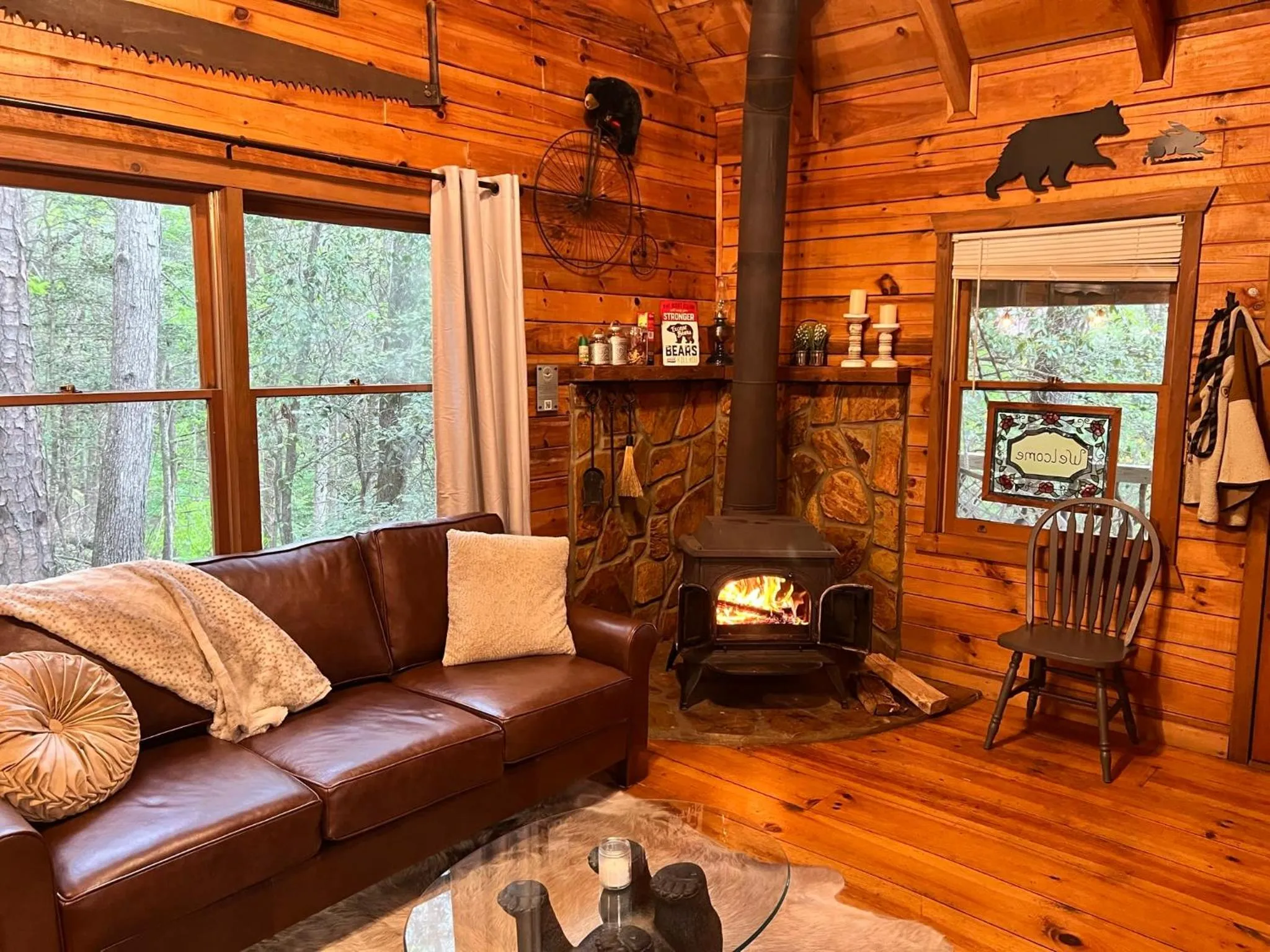 Log Cabin with Mountain View and Privacy