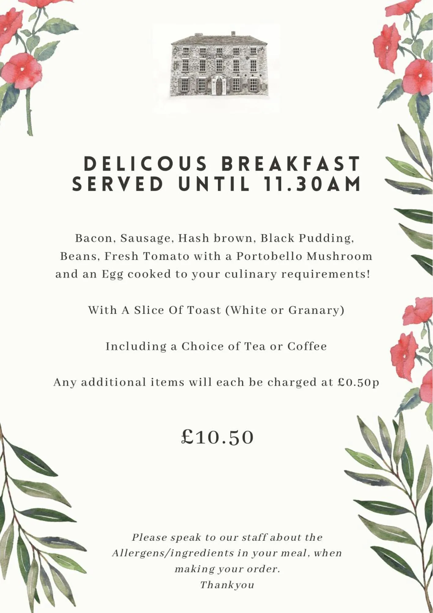 Food and drinks in The Tontine Hotel & Bar