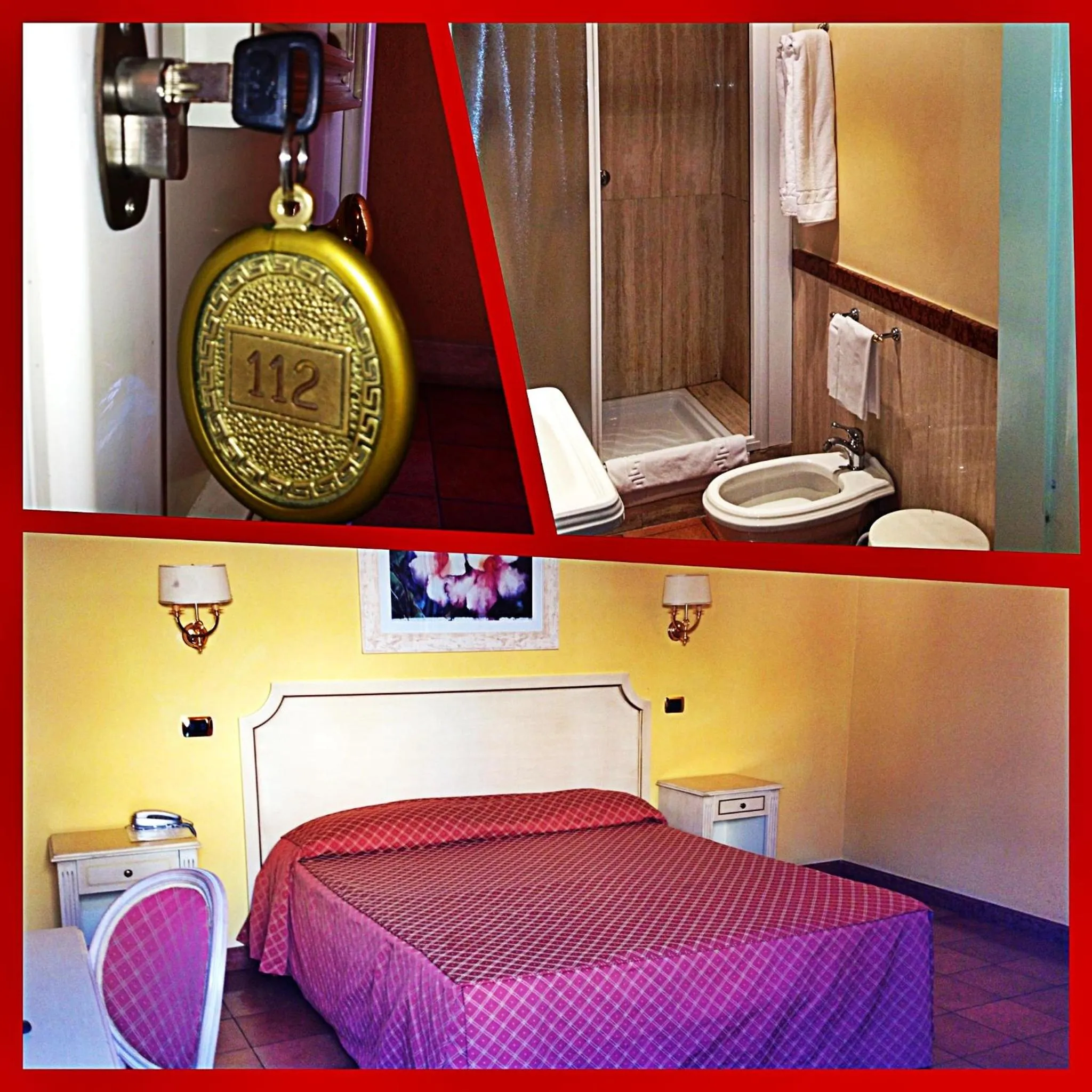 Decorative detail, Bed in Hotel Quadrifoglio Roma Eur