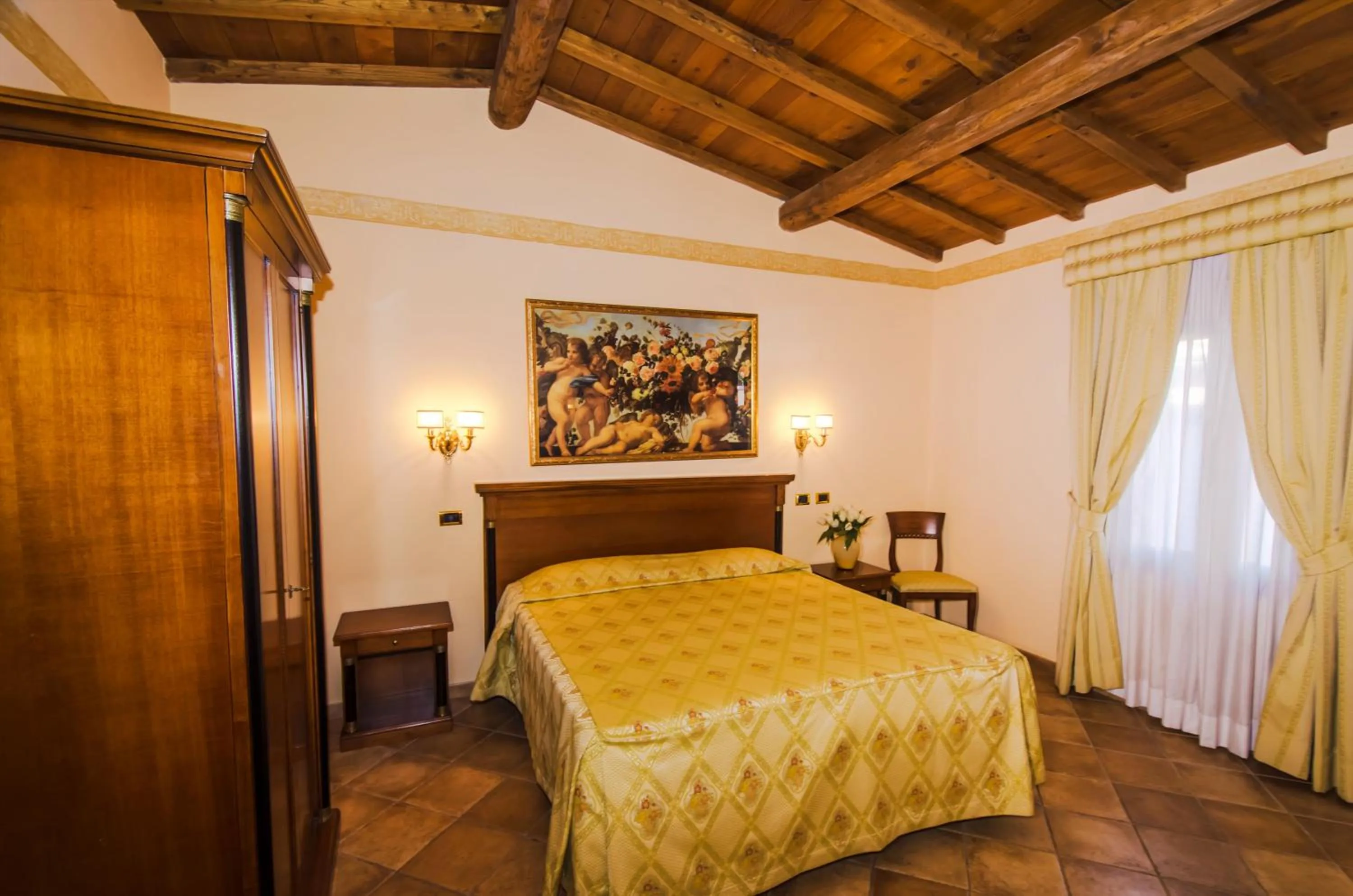 Bed in Hotel Quadrifoglio Roma Eur