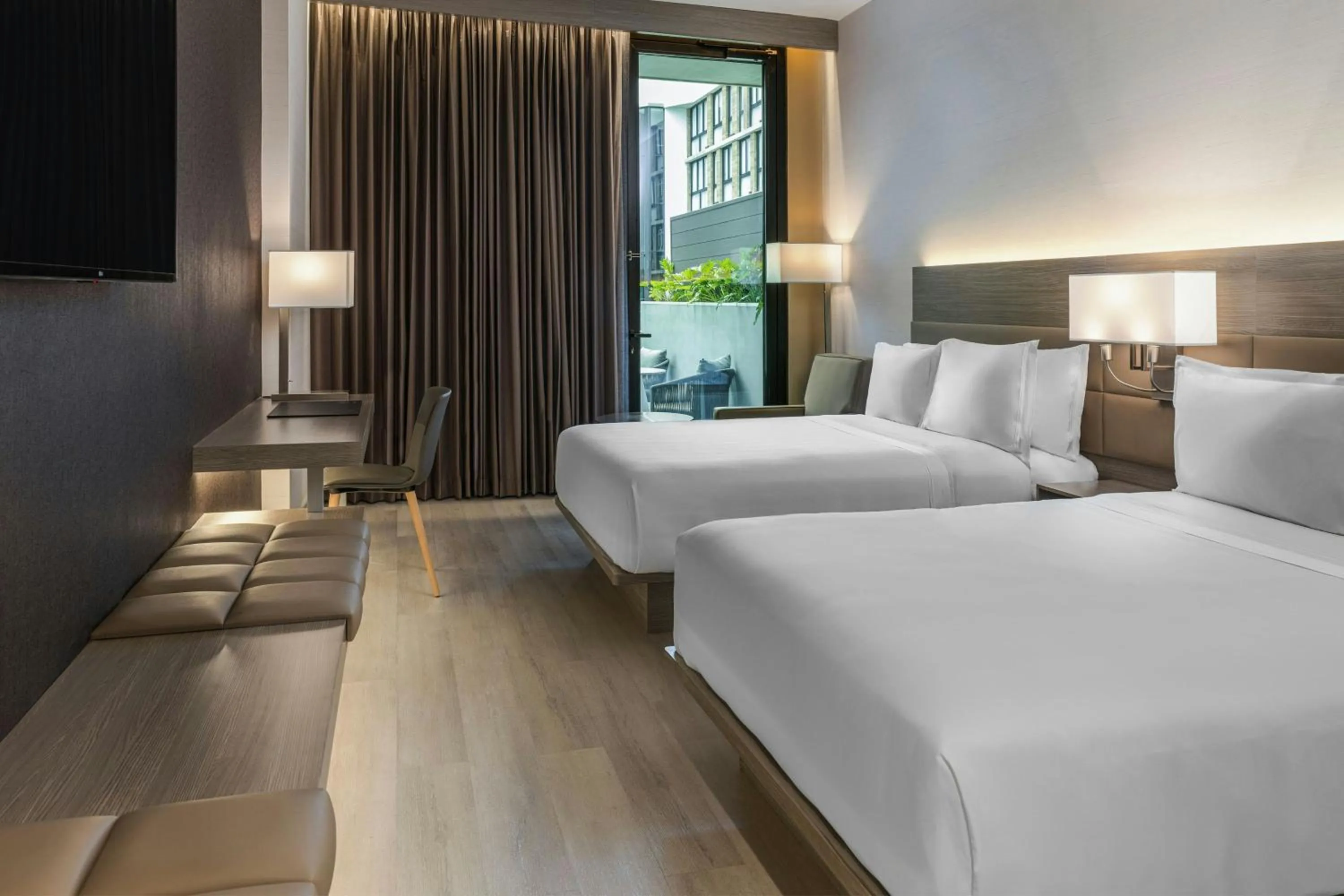 Photo of the whole room, Bed in AC Hotel San Jose Airport Belen