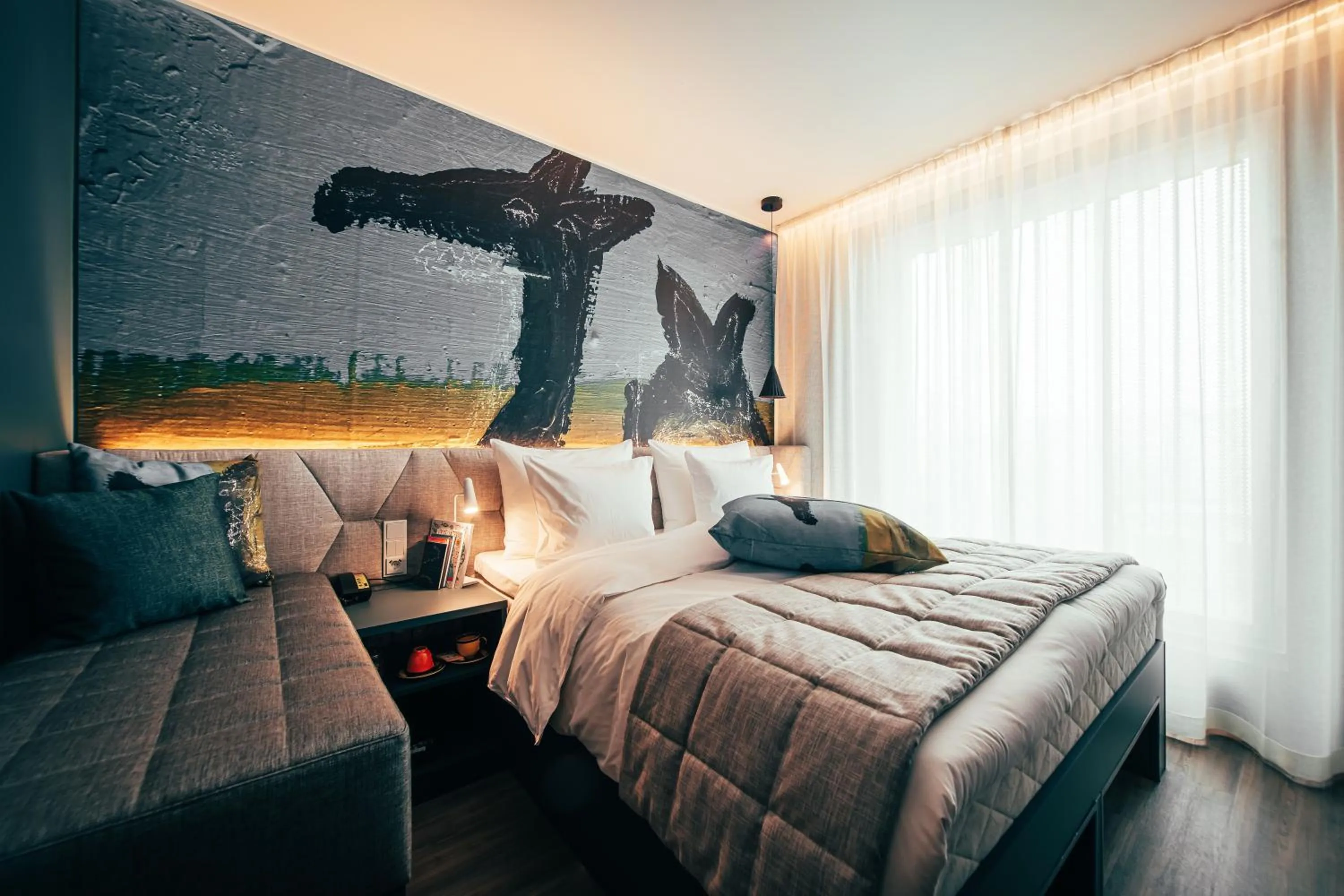 Coffee/tea facilities, Bed in Hotel AX