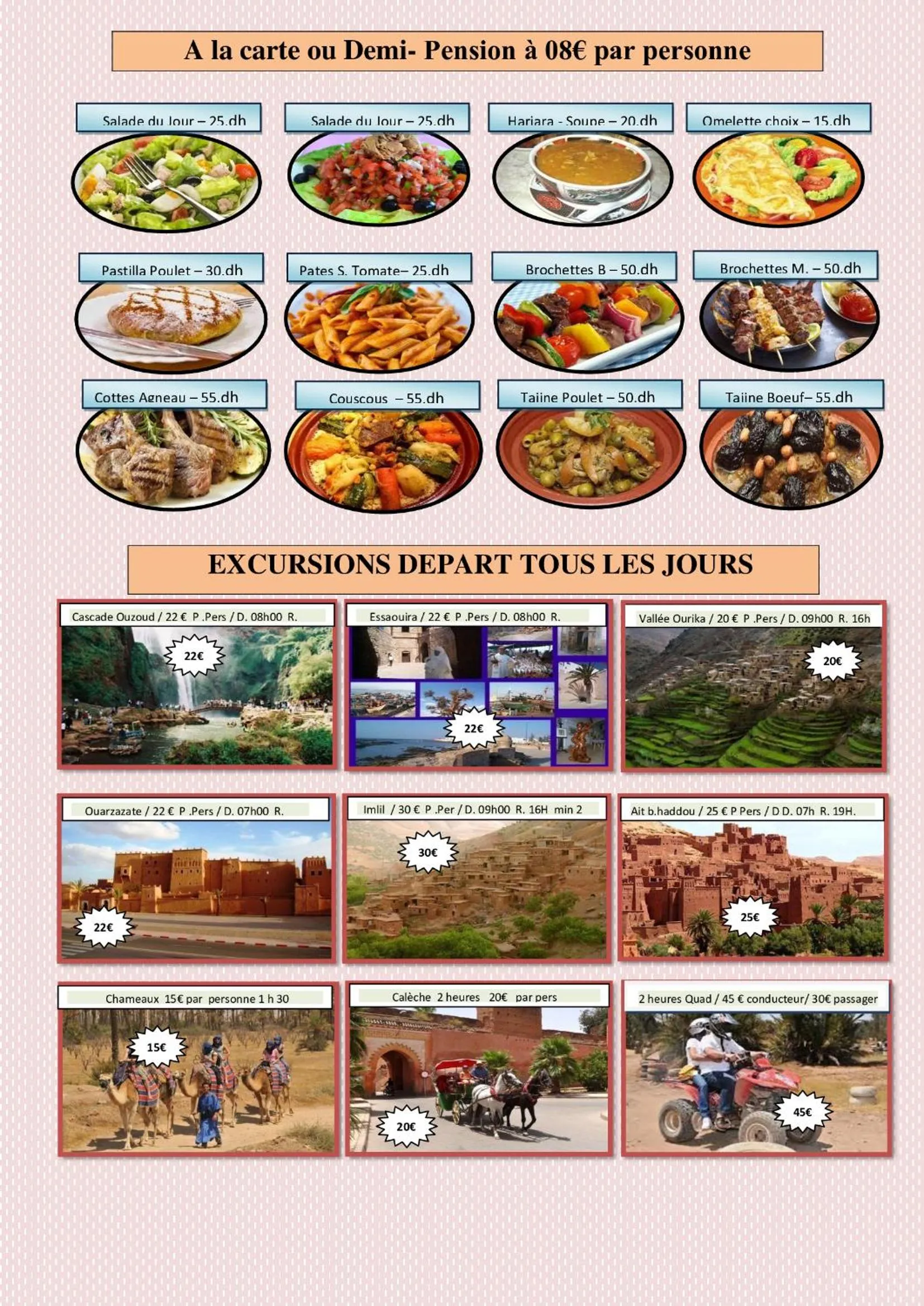 Food and drinks in Riad Nouhal