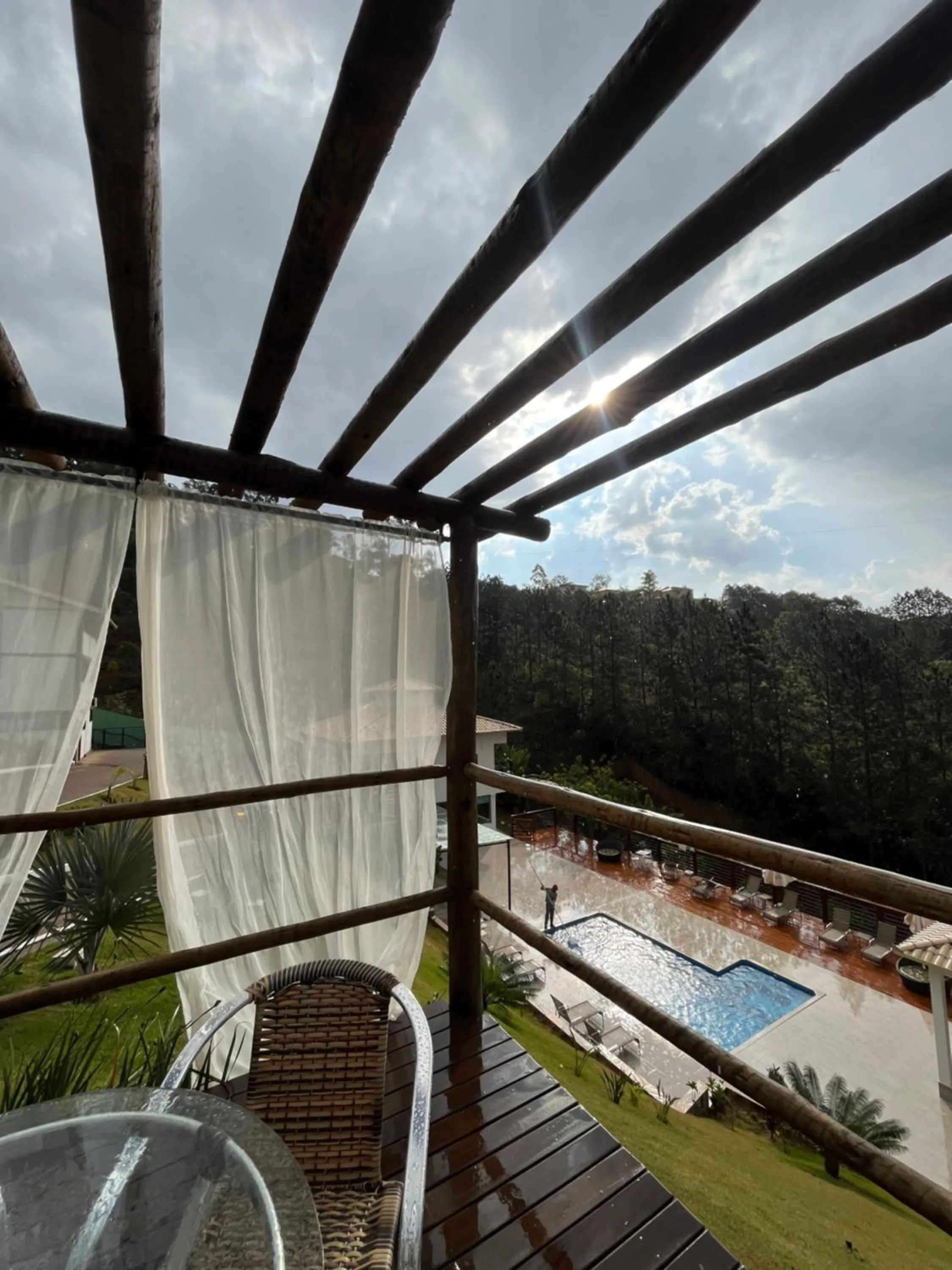 Balcony/Terrace in Pousada Mar Mineiro Macacos